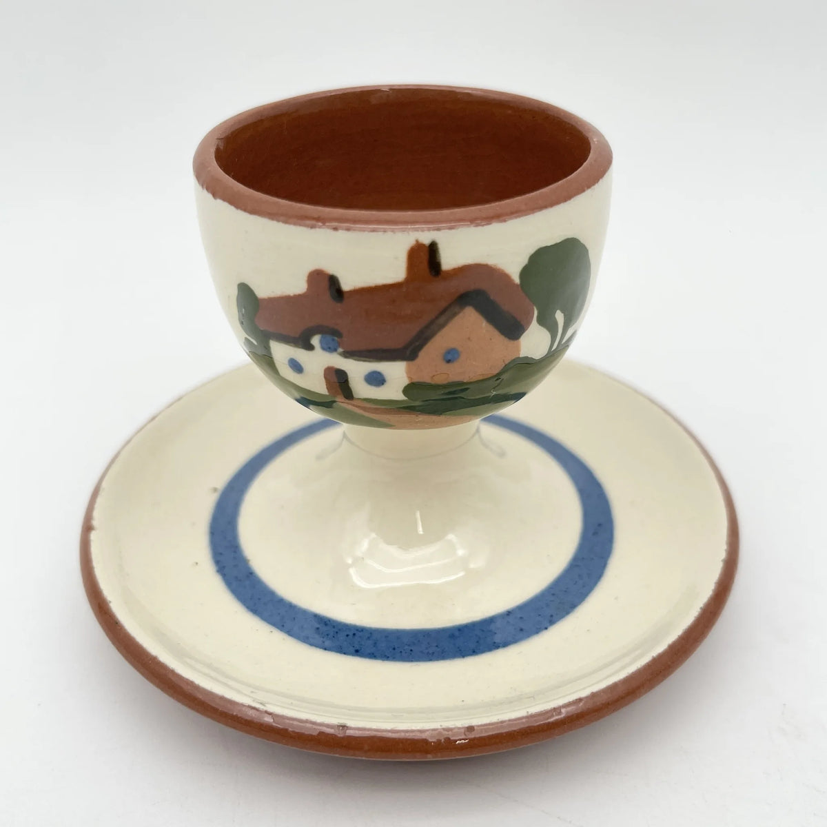 Dartmouth Pottery / エッグカップ / 20C中後期 / 陶器 / イギリス / カントリーサイド,,ハンドペイント,手描き,トリムライン / [ビンテージ]