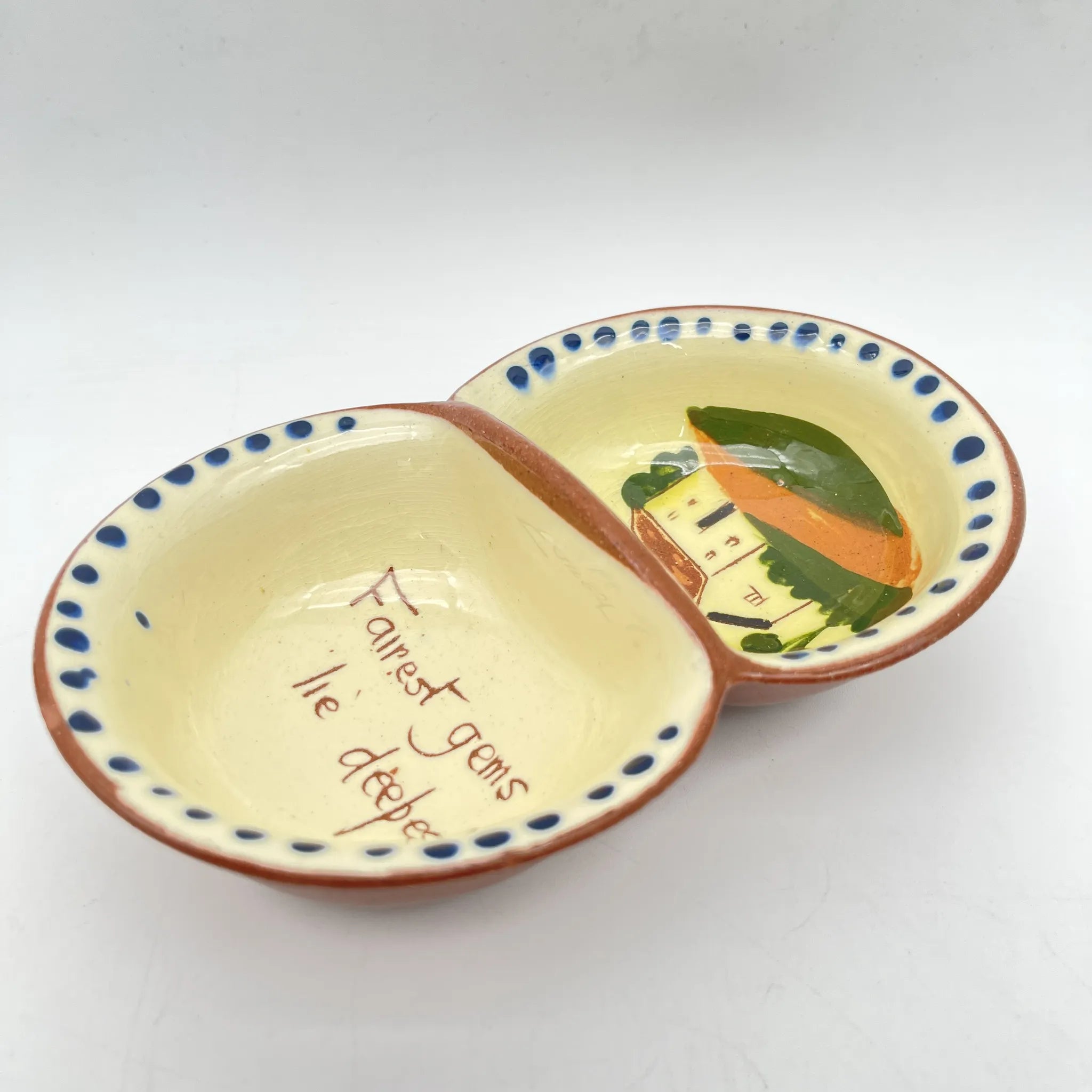 Dartmouth Pottery / 仕切り皿(アクセサリートレイ) / 推定20C中後期 / 陶器 / イギリス / カントリーサイド / [ビンテージ]