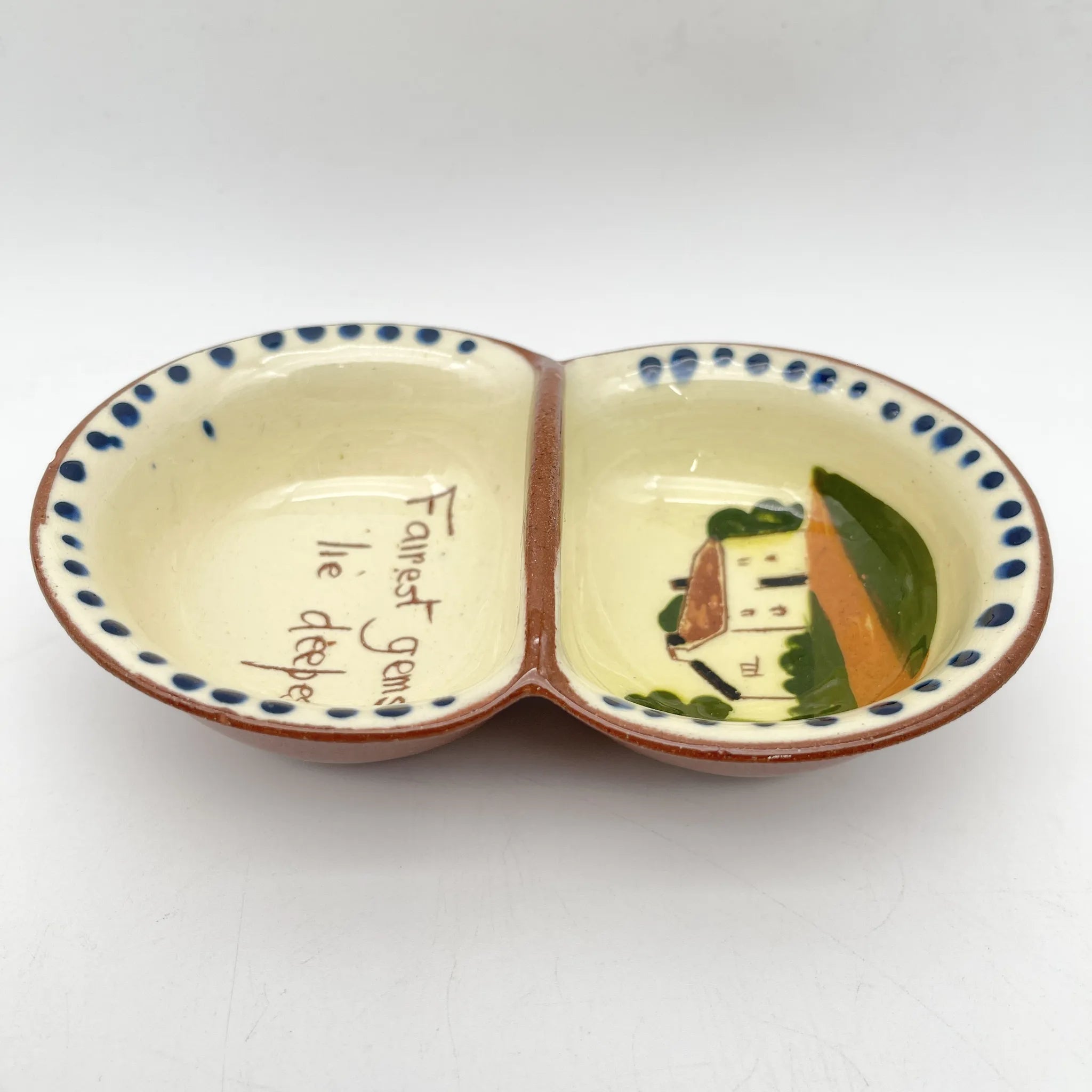 Dartmouth Pottery / 仕切り皿(アクセサリートレイ) / 推定20C中後期 / 陶器 / イギリス / カントリーサイド / [ビンテージ]