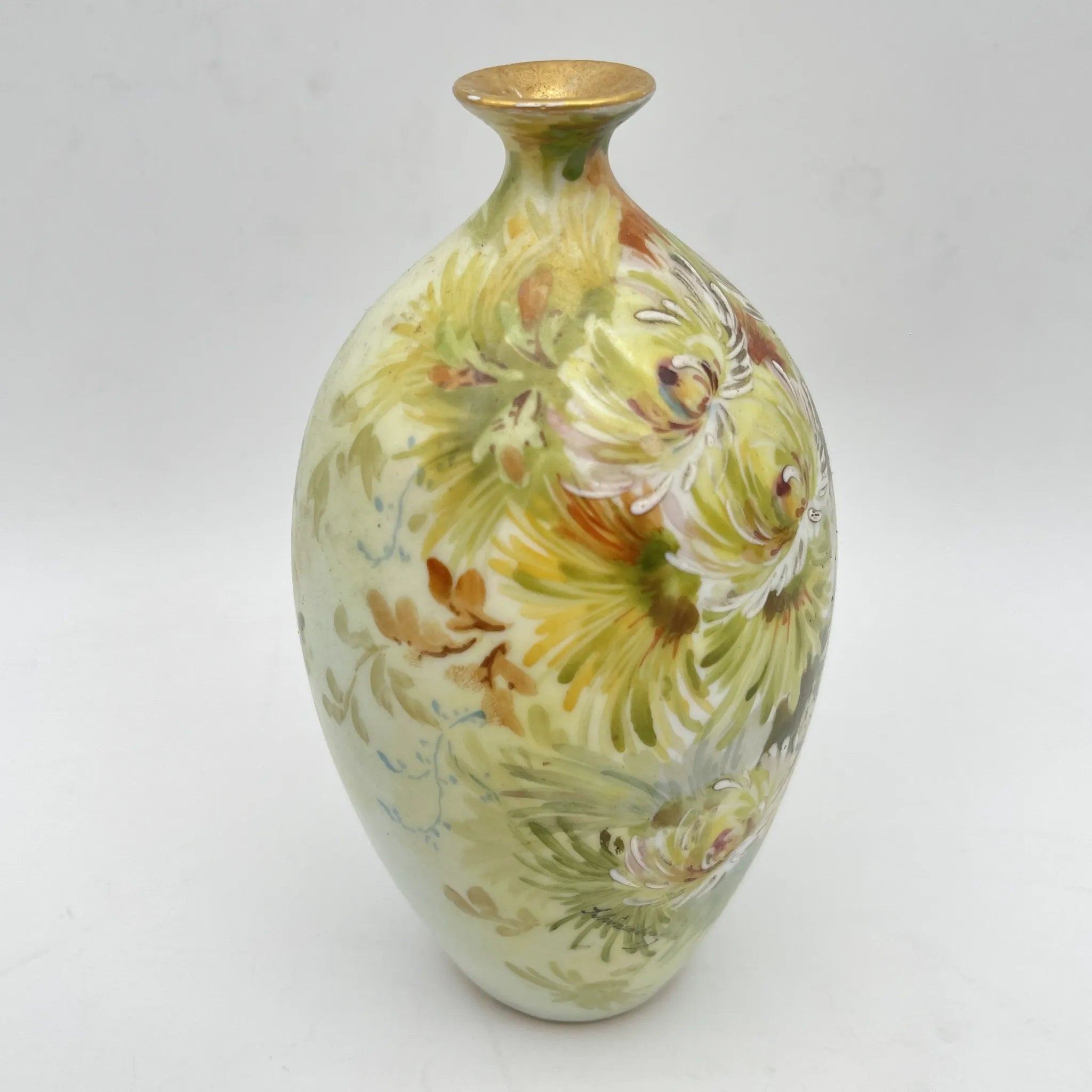 Rudolstadt Straus / 花瓶(フラワーベース) / アール・ヌーヴォー / 20C前期 / 陶器 / ドイツ / ハンドペイント / [アンティーク]