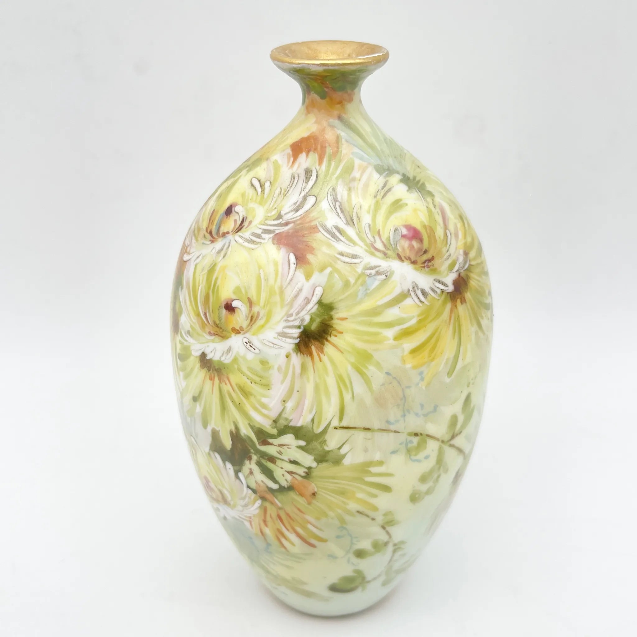 Rudolstadt Straus / 花瓶(フラワーベース) / アール・ヌーヴォー / 20C前期 / 陶器 / ドイツ / ハンドペイント / [アンティーク]