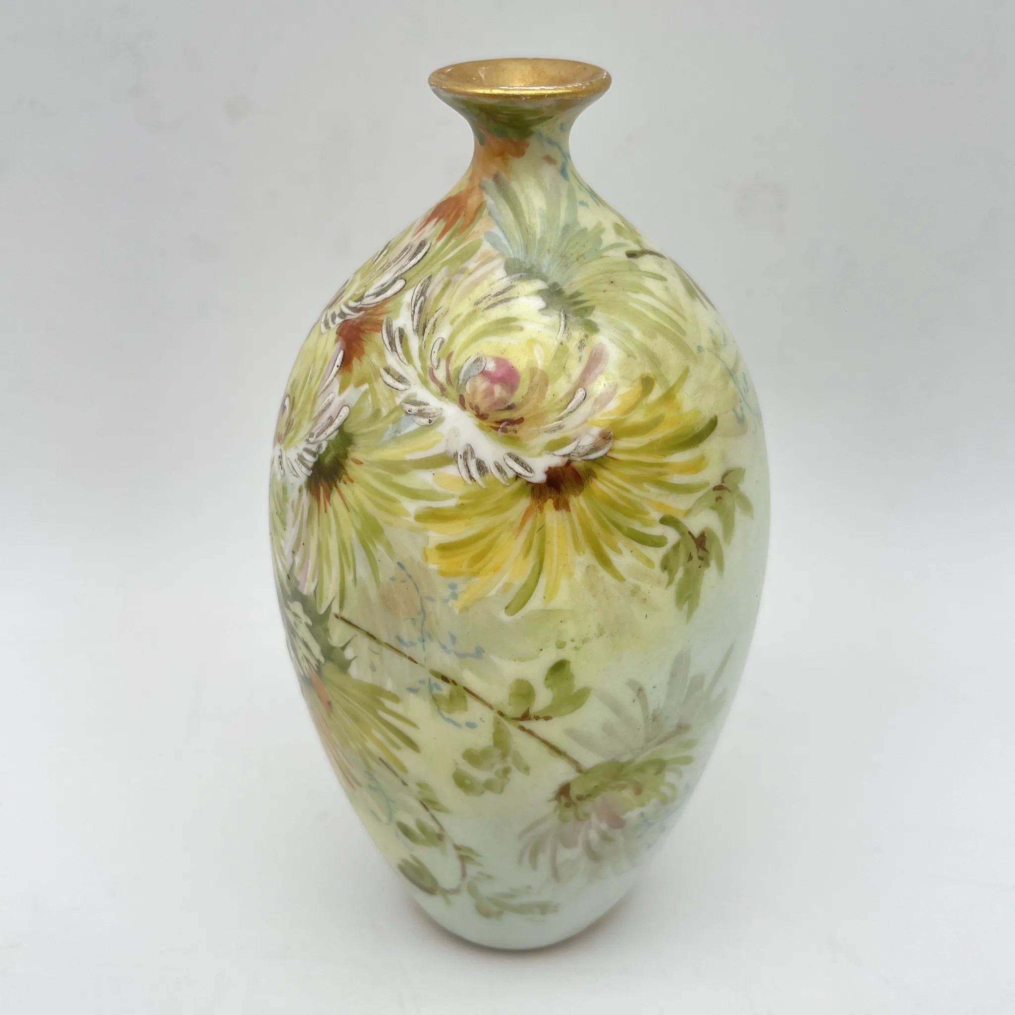 Rudolstadt Straus / 花瓶(フラワーベース) / アール・ヌーヴォー / 20C前期 / 陶器 / ドイツ / ハンドペイント / [アンティーク]