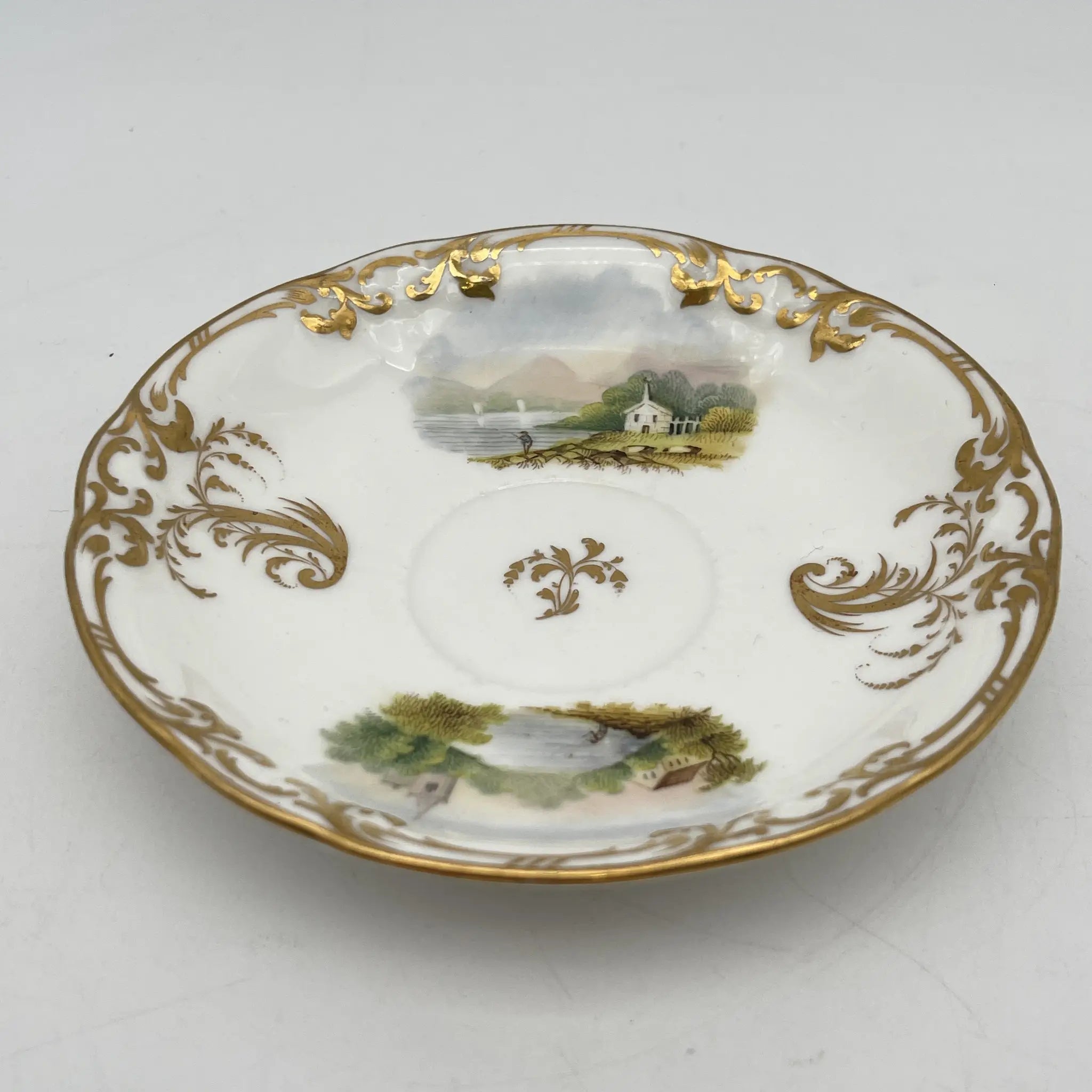 カップ&ソーサー / 1900前後 / 磁器 / イギリス / 金彩, カントリーサイド / [アンティーク]