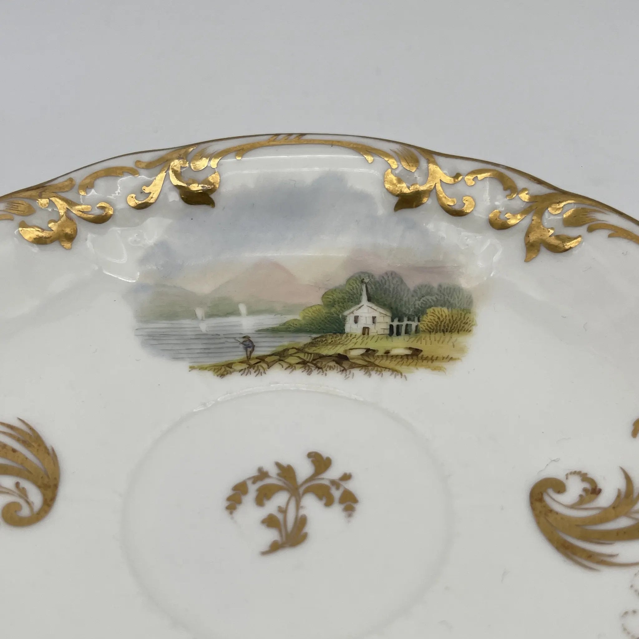カップ&ソーサー / 1900前後 / 磁器 / イギリス / 金彩, カントリーサイド / [アンティーク]