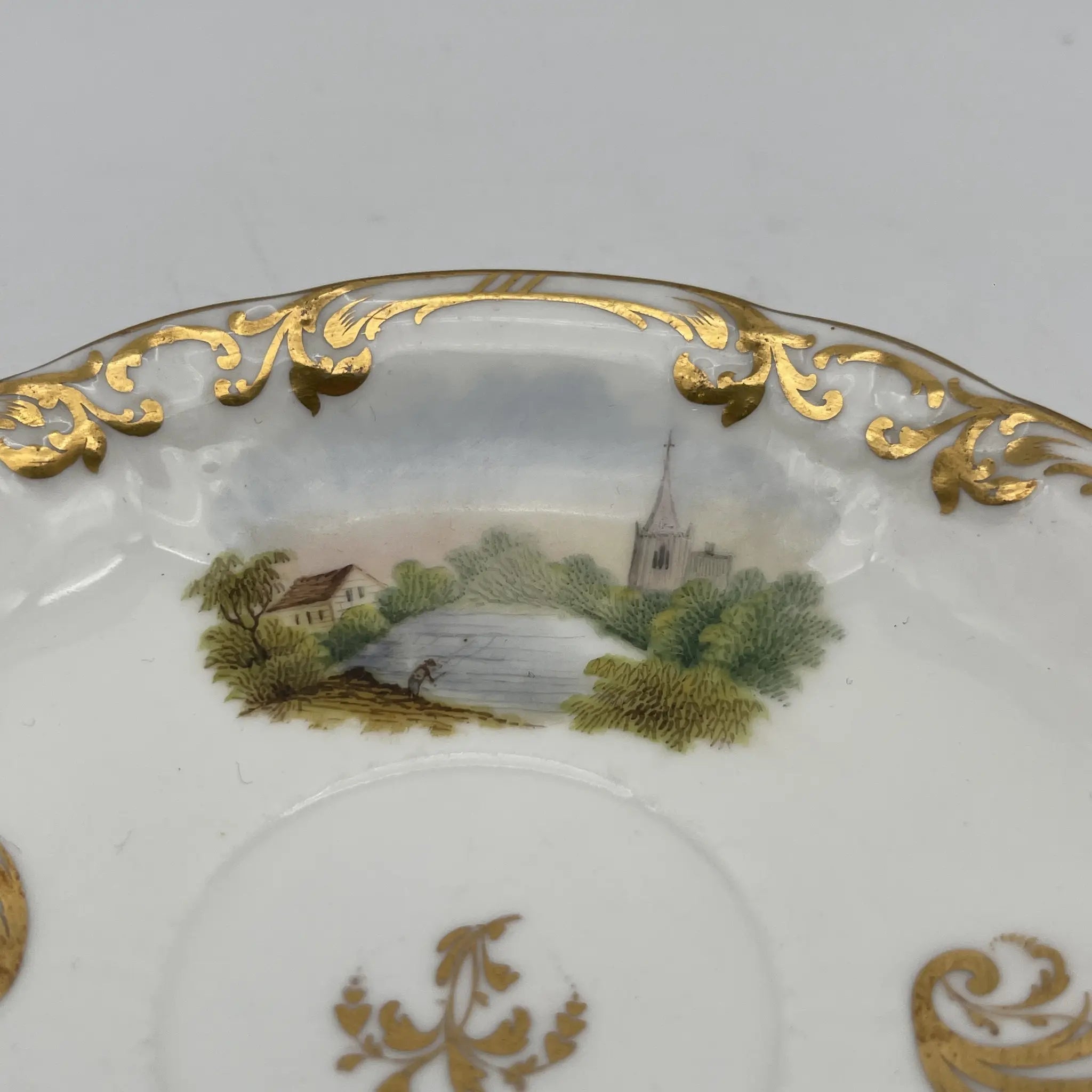 カップ&ソーサー / 1900前後 / 磁器 / イギリス / 金彩, カントリーサイド / [アンティーク]