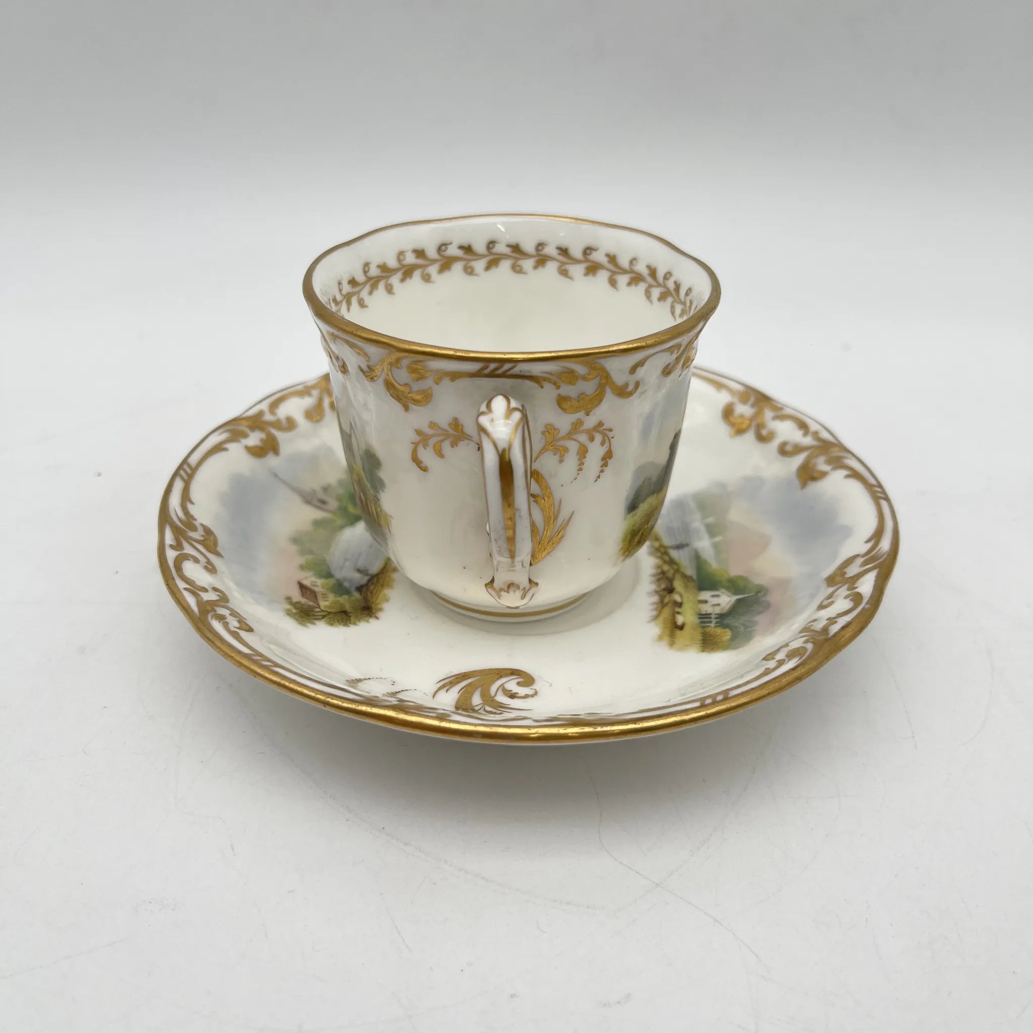 カップ&ソーサー / 1900前後 / 磁器 / イギリス / 金彩, カントリーサイド / [アンティーク]