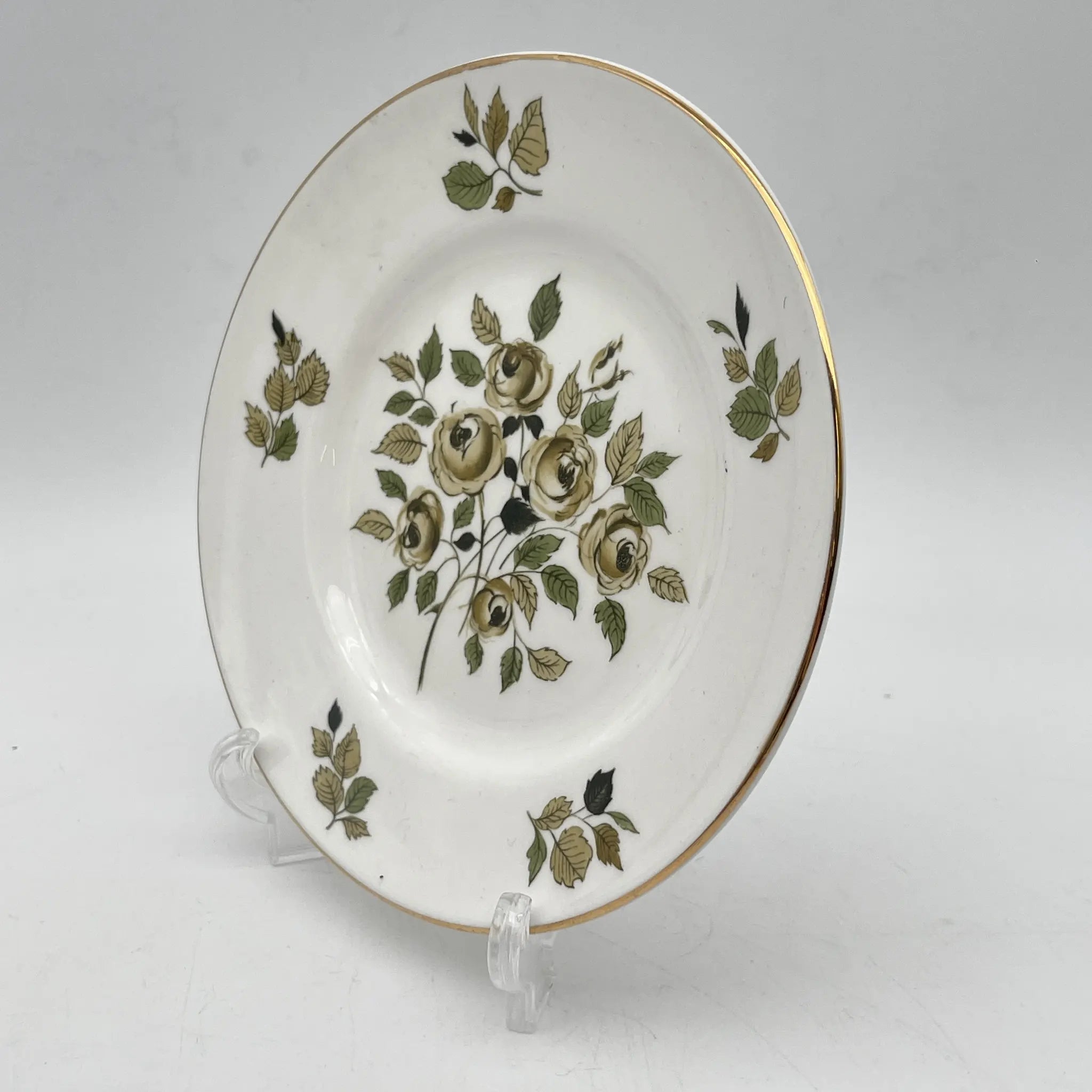 Crown Staffordshire / ブレッドプレート(小皿) / 20C中期 / Fine Bone China / イギリス / 薔薇 / [アンティーク]