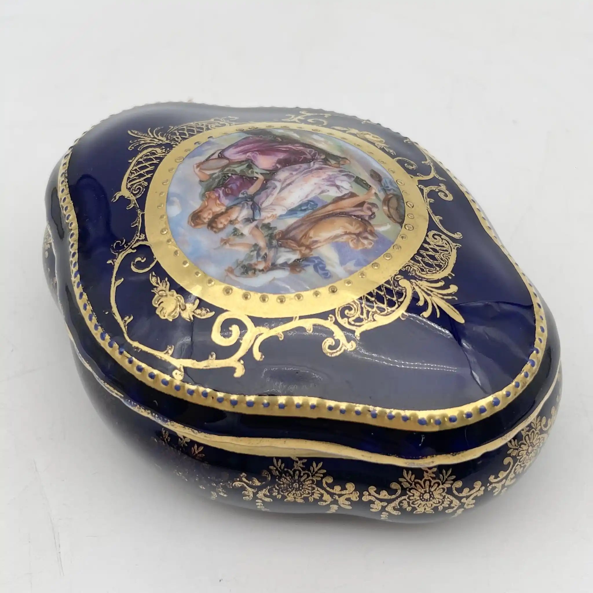 Epiag Royal / トリンケットボックス(小物入れ) / 20C前中期 / 磁器 / チェコスロバキア / ロココ, 金彩 / [アンティーク]