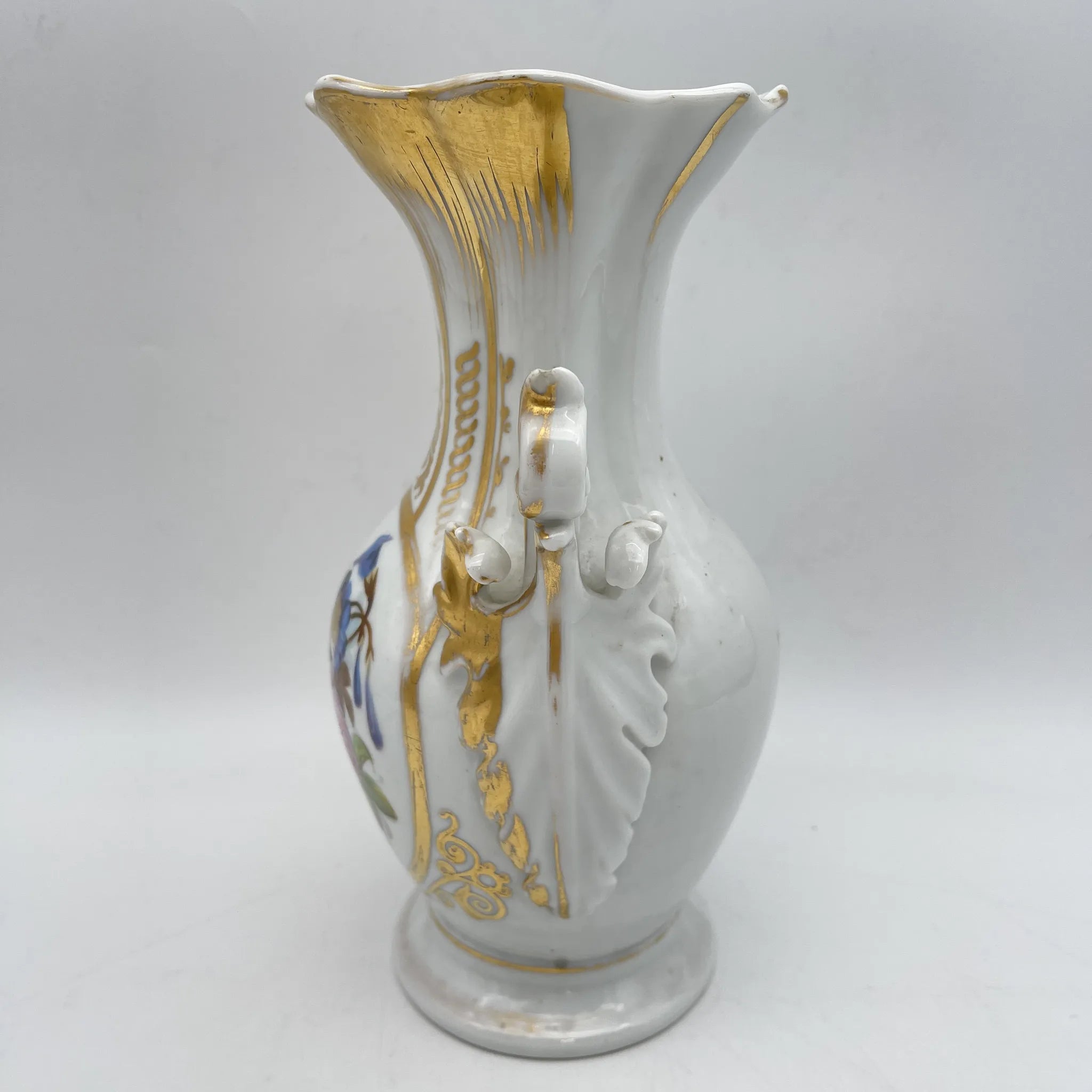 花瓶(フラワーベース) / 1900前後 / 磁器 / ヨーロッパ / ハンドペイント, アカンサス, 金彩 / [アンティーク]
