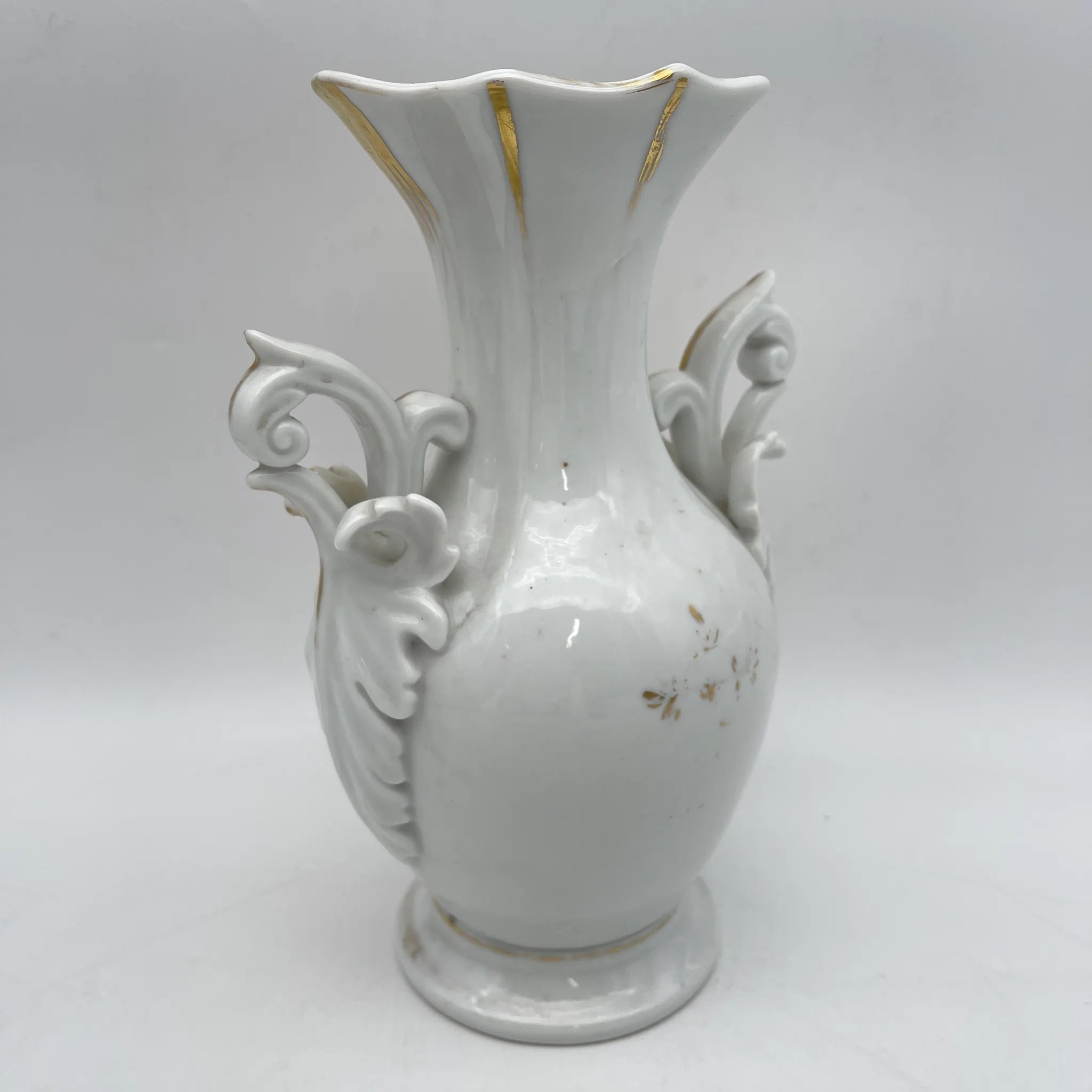 花瓶(フラワーベース) / 1900前後 / 磁器 / ヨーロッパ / ハンドペイント, アカンサス, 金彩 / [アンティーク]