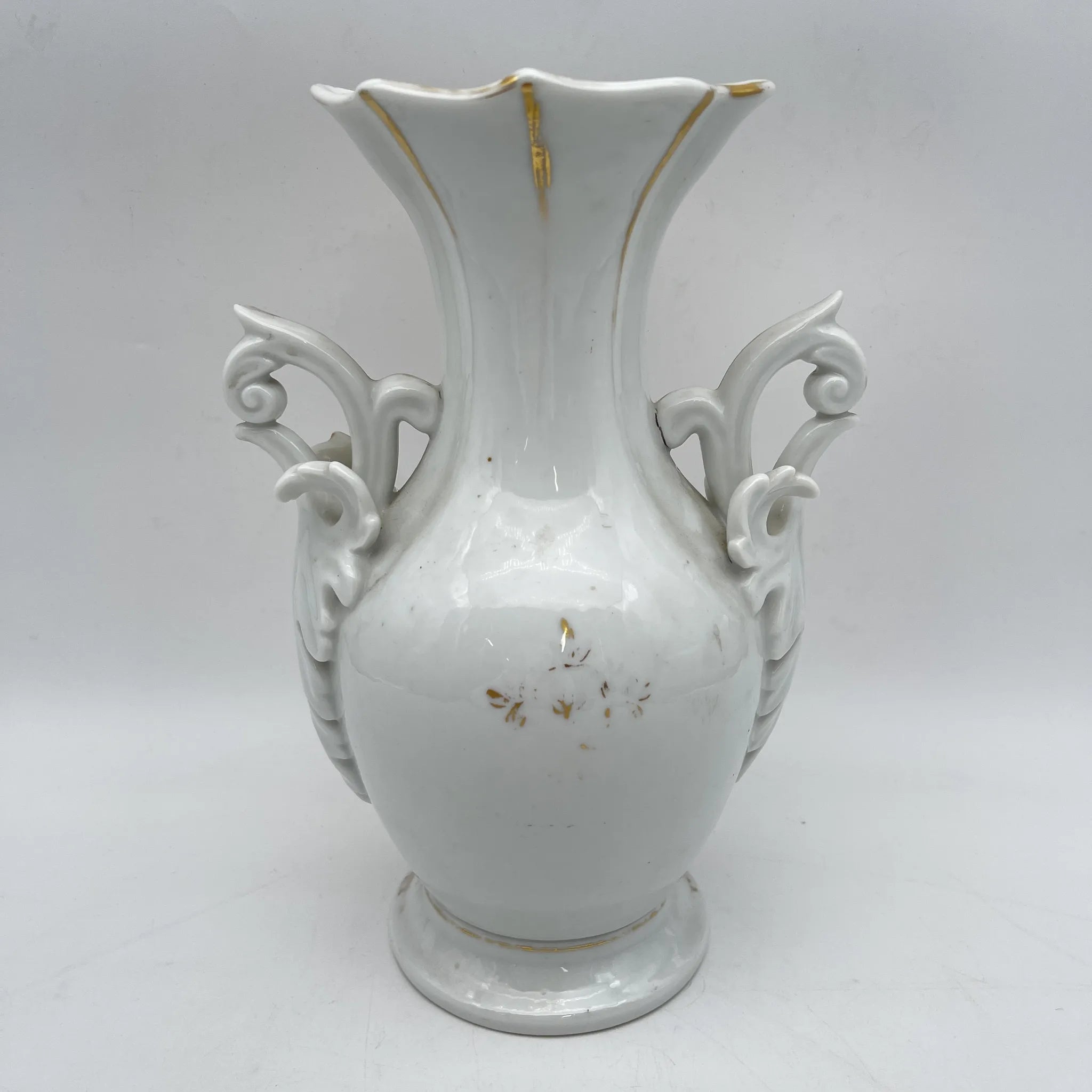花瓶(フラワーベース) / 1900前後 / 磁器 / ヨーロッパ / ハンドペイント, アカンサス, 金彩 / [アンティーク]