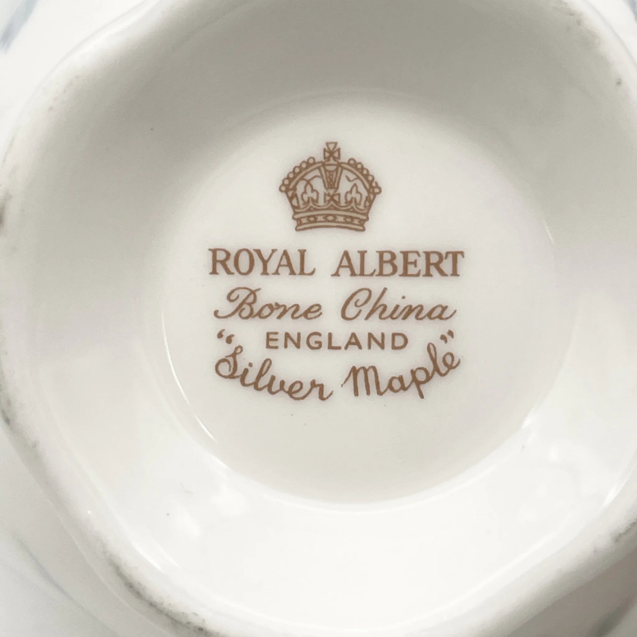 Royal Albert /杯&碟2p / Silver Maple / 1950s- / Bone China /英国/ 骨中国，叶柄，植物学，金轮辋，金彩装饰，英国葡萄酒，陶瓷，单色调，经典，西式餐具/[葡萄酒]