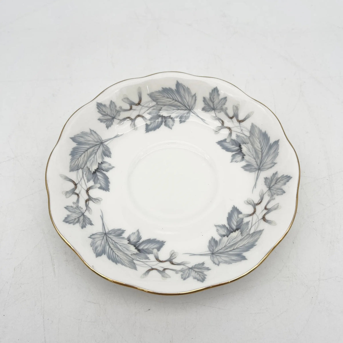 Royal Albert /杯&碟2p / Silver Maple / 1950s- / Bone China /英国/ 骨中国，叶柄，植物学，金轮辋，金彩装饰，英国葡萄酒，陶瓷，单色调，经典，西式餐具/[葡萄酒]