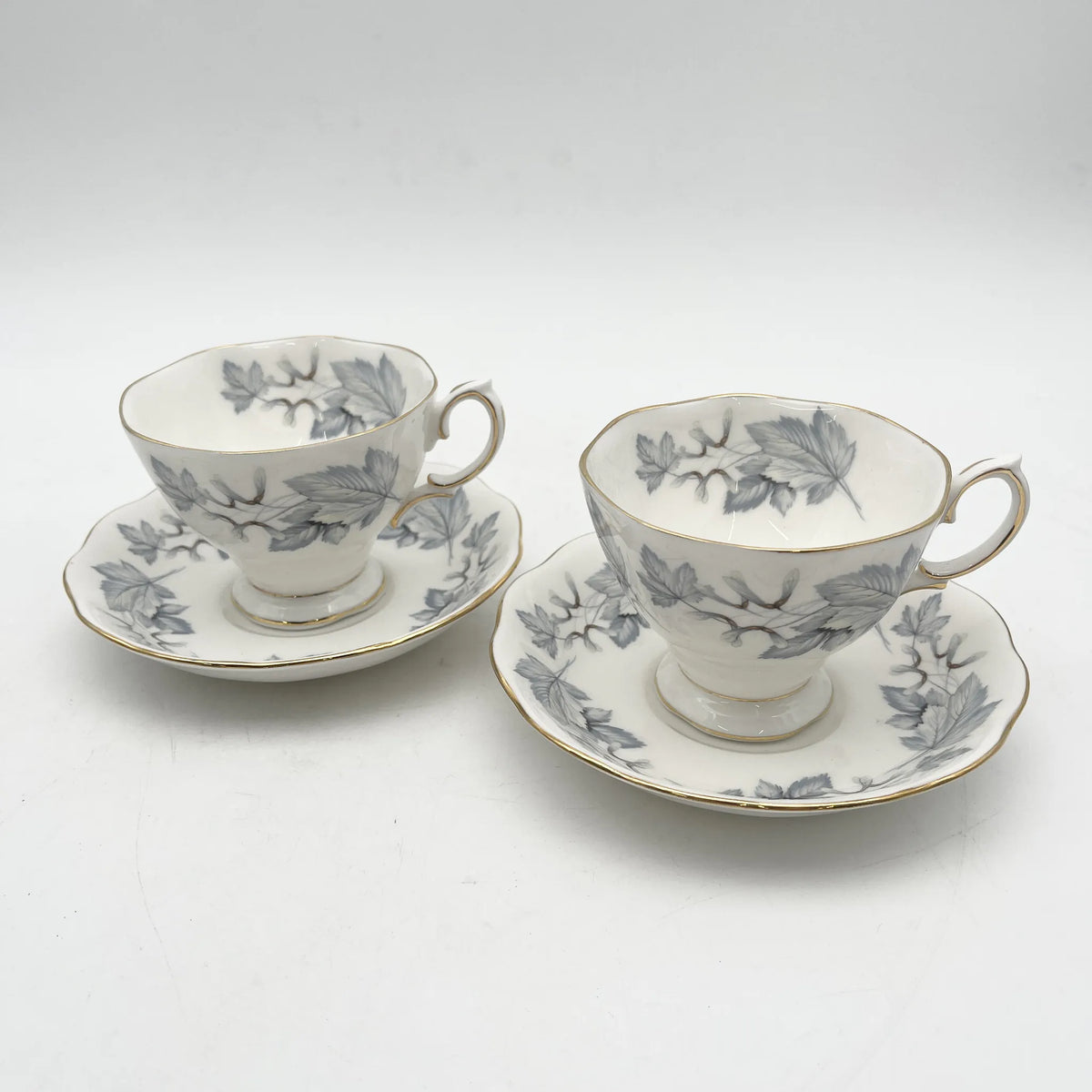 Royal Albert /杯&碟2p / Silver Maple / 1950s- / Bone China /英国/ 骨中国，叶柄，植物学，金轮辋，金彩装饰，英国葡萄酒，陶瓷，单色调，经典，西式餐具/[葡萄酒]