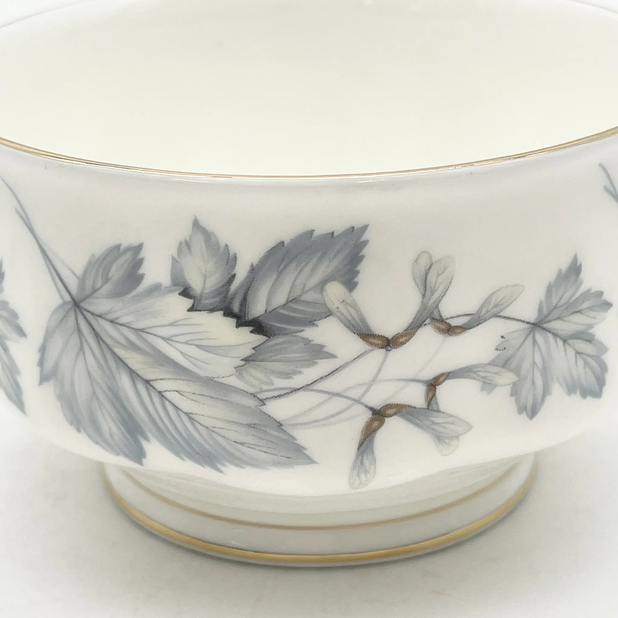 Royal Albert /糖碗/ Silver Maple / 1950s- / Fine Bone China /英国/ 骨中国，叶柄，植物学，金轮辋，金彩装饰，英国葡萄酒，陶瓷，单色调，经典，西式餐具/[葡萄酒]