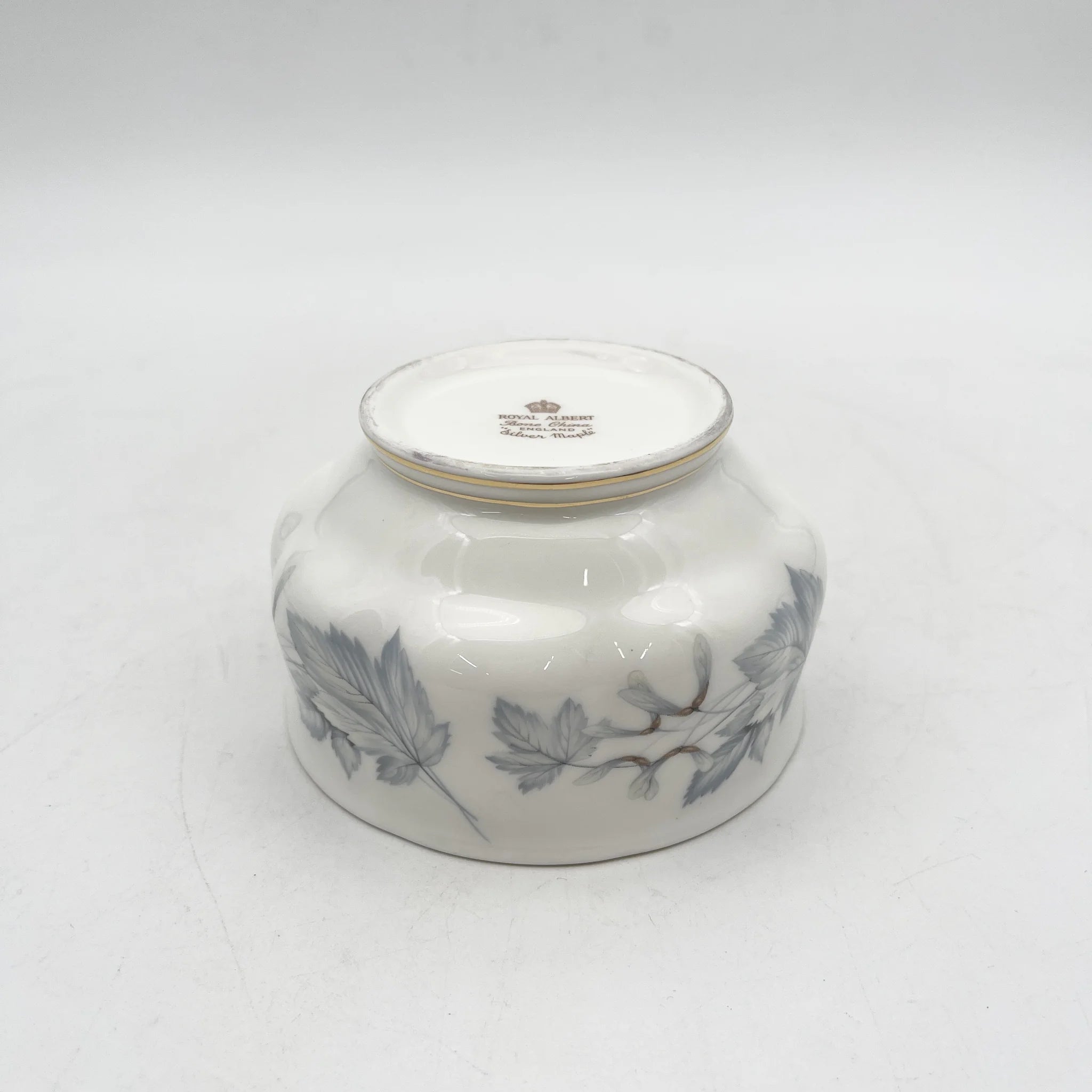 Royal Albert /糖碗/ Silver Maple / 1950s- / Fine Bone China /英国/ 骨中国，叶柄，植物学，金轮辋，金彩装饰，英国葡萄酒，陶瓷，单色调，经典，西式餐具/[葡萄酒]