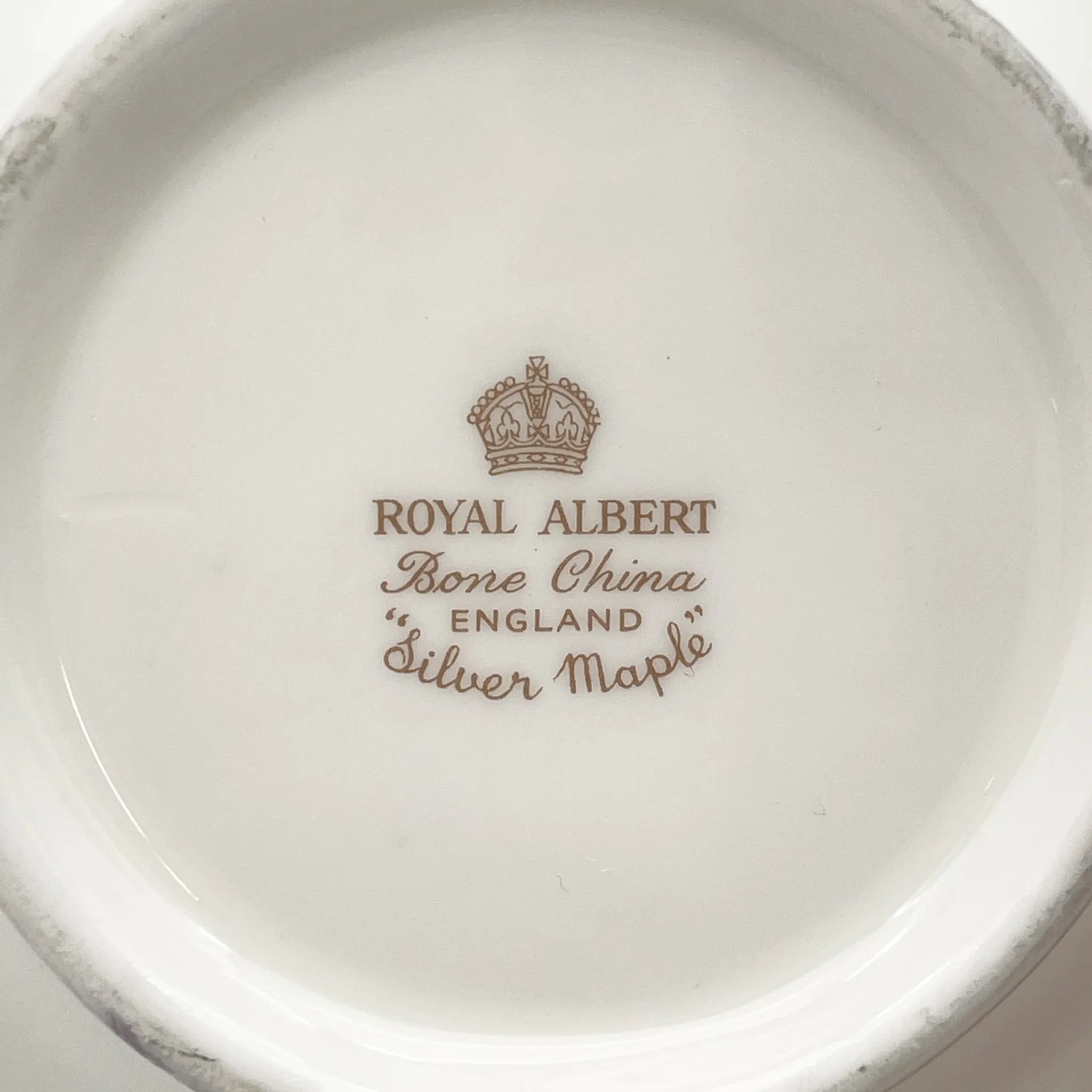 Royal Albert /糖碗/ Silver Maple / 1950s- / Fine Bone China /英国/ 骨中国，叶柄，植物学，金轮辋，金彩装饰，英国葡萄酒，陶瓷，单色调，经典，西式餐具/[葡萄酒]
