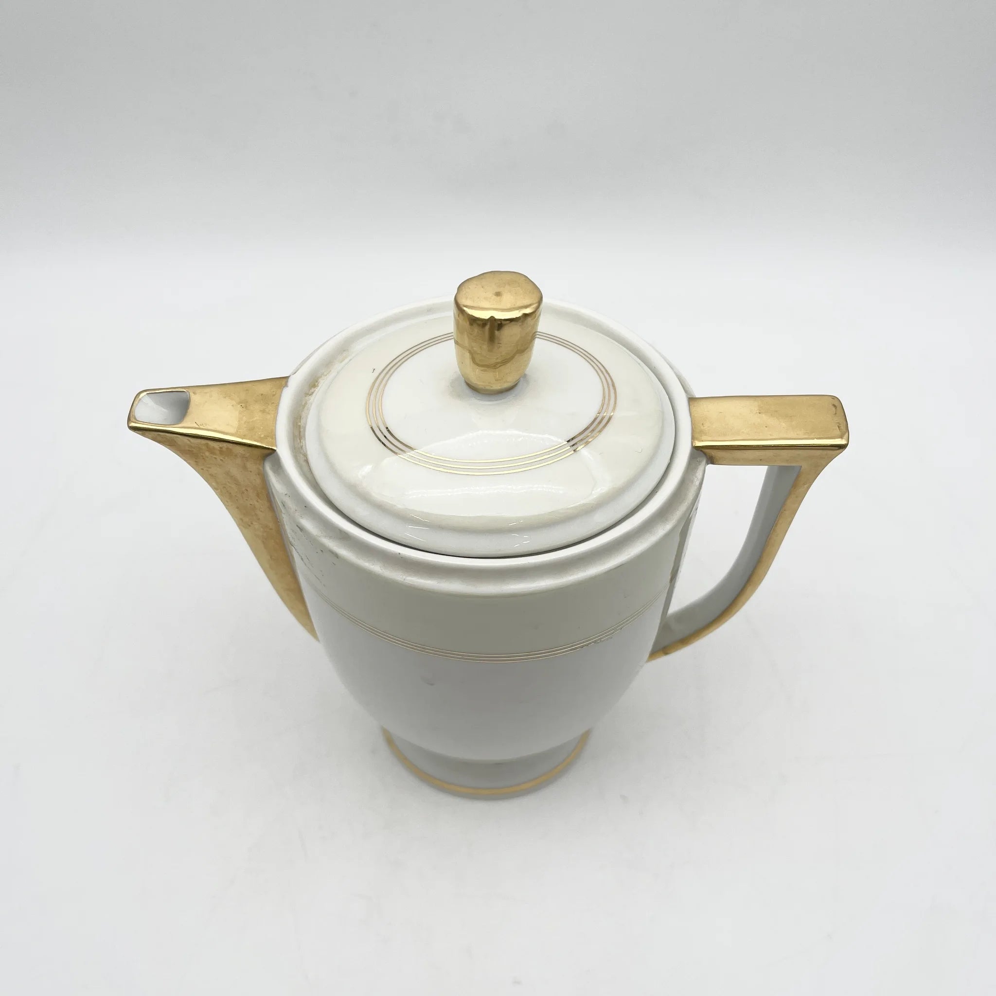 ティーポット / リモージュ磁器 / 20C中頃 / 磁器 / フランス / 金彩, 幾何学的フォルム / [ビンテージ]