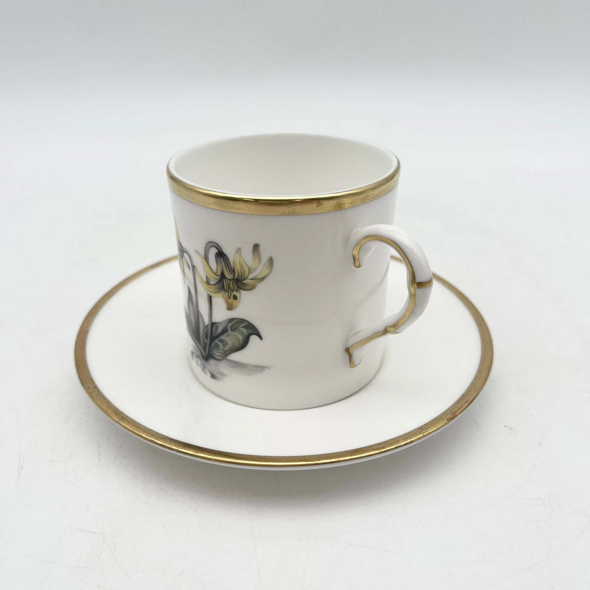 Royal Worcester(ロイヤル・ウースター) / カップ&ソーサー2P / 20C中後期 / Fine Bone China / イギリス / アルパイン・フラワー, 金彩 / [アンティーク]