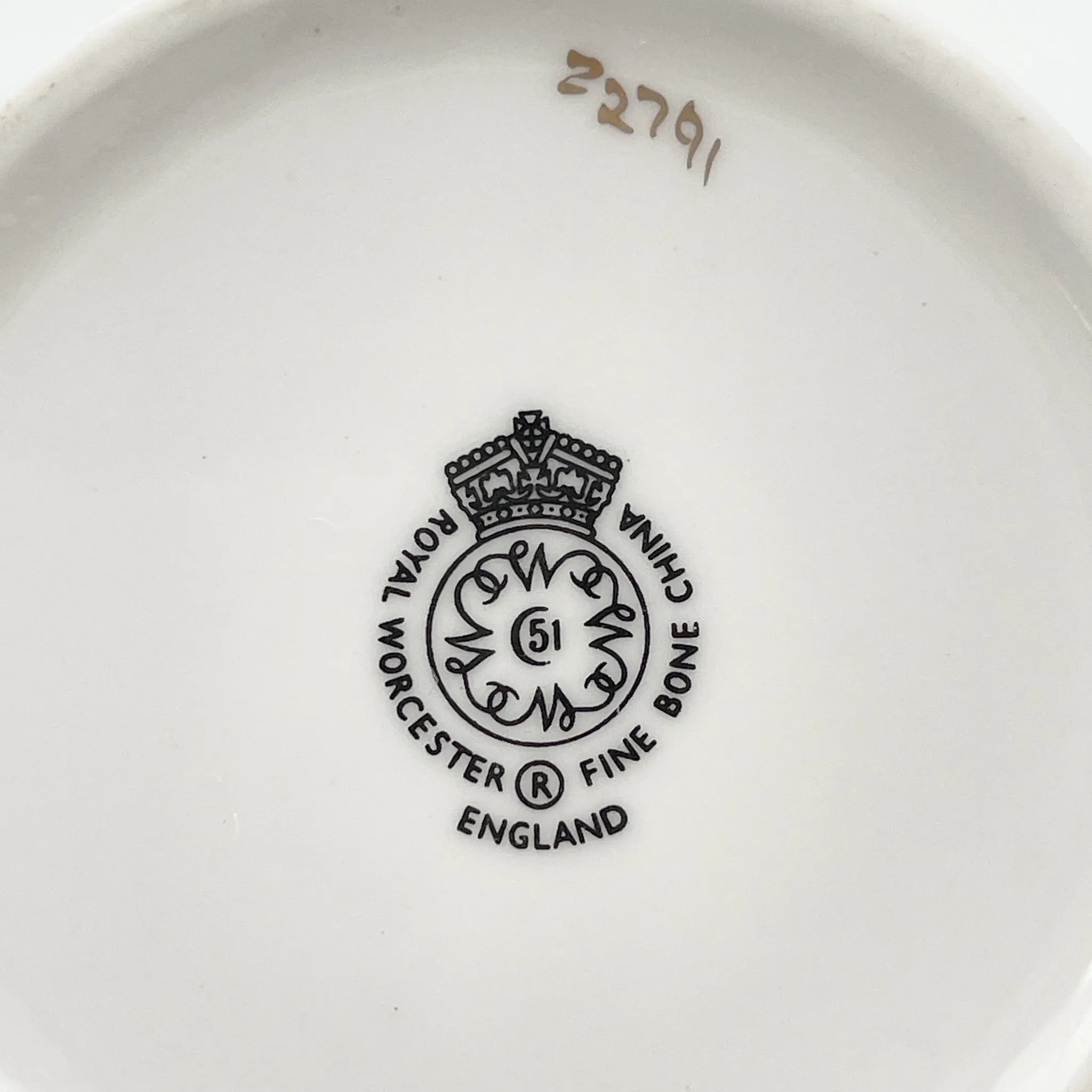 Royal Worcester(ロイヤル・ウースター) / カップ&ソーサー / 20C中後期 / Fine Bone China / イギリス / アルパイン・フラワー, 金彩 / [アンティーク]
