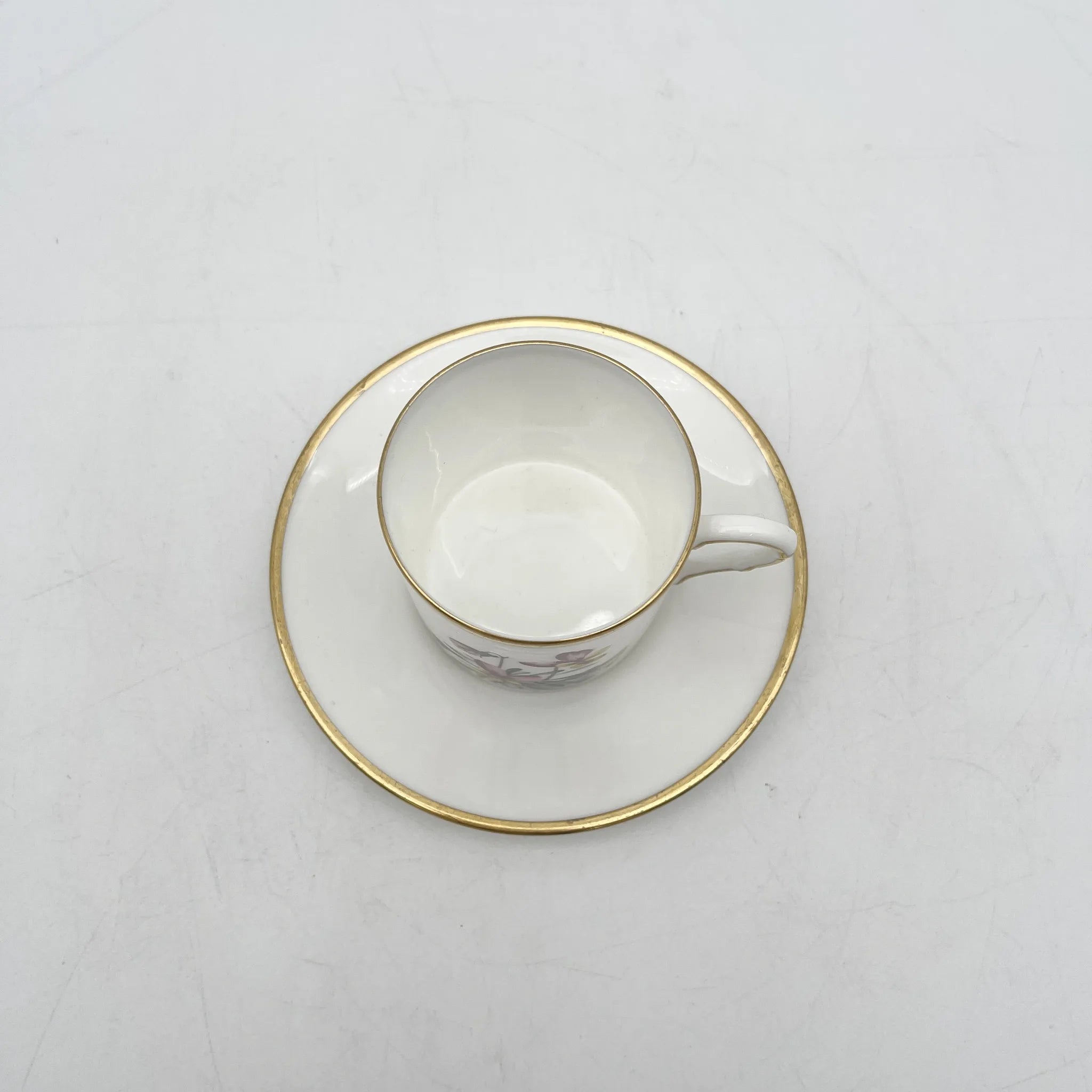 Royal Worcester(ロイヤル・ウースター) / カップ&ソーサー / 20C中後期 / Fine Bone China / イギリス / アルパイン・フラワー, 金彩 / [アンティーク]