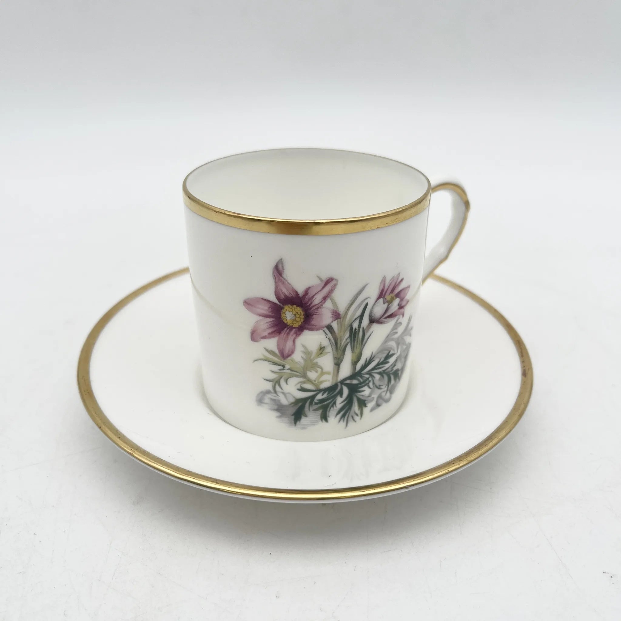 Royal Worcester(ロイヤル・ウースター) / カップ&ソーサー / 20C中後期 / Fine Bone China / イギリス / アルパイン・フラワー, 金彩 / [アンティーク]