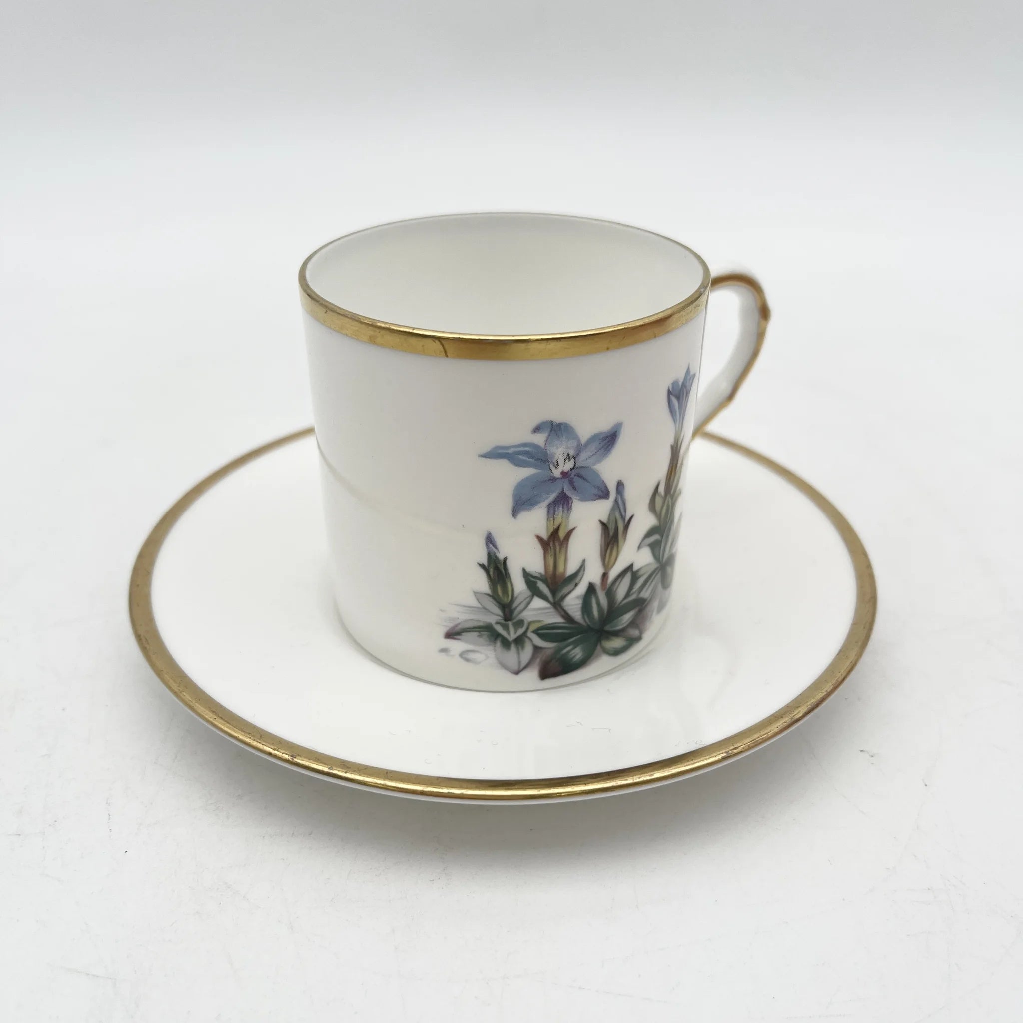 Royal Worcester(ロイヤル・ウースター) / カップ&ソーサー / 20C中後期 / Fine Bone China / イギリス / アルパイン・フラワー, 金彩 / [アンティーク]