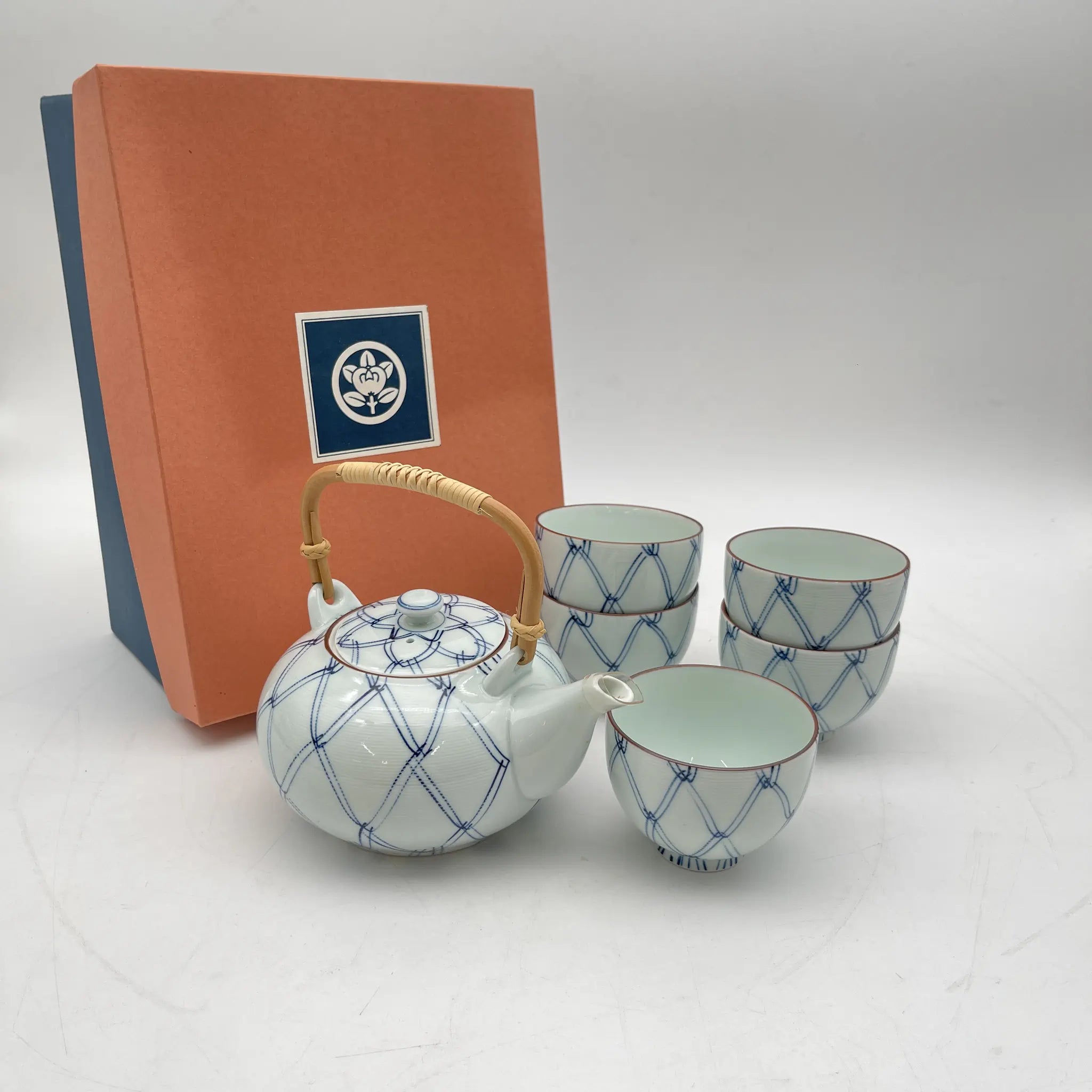たち吉 / 急須+湯呑5P / 20C末 / 磁器 / 日本 / 箱付 / [リユース]