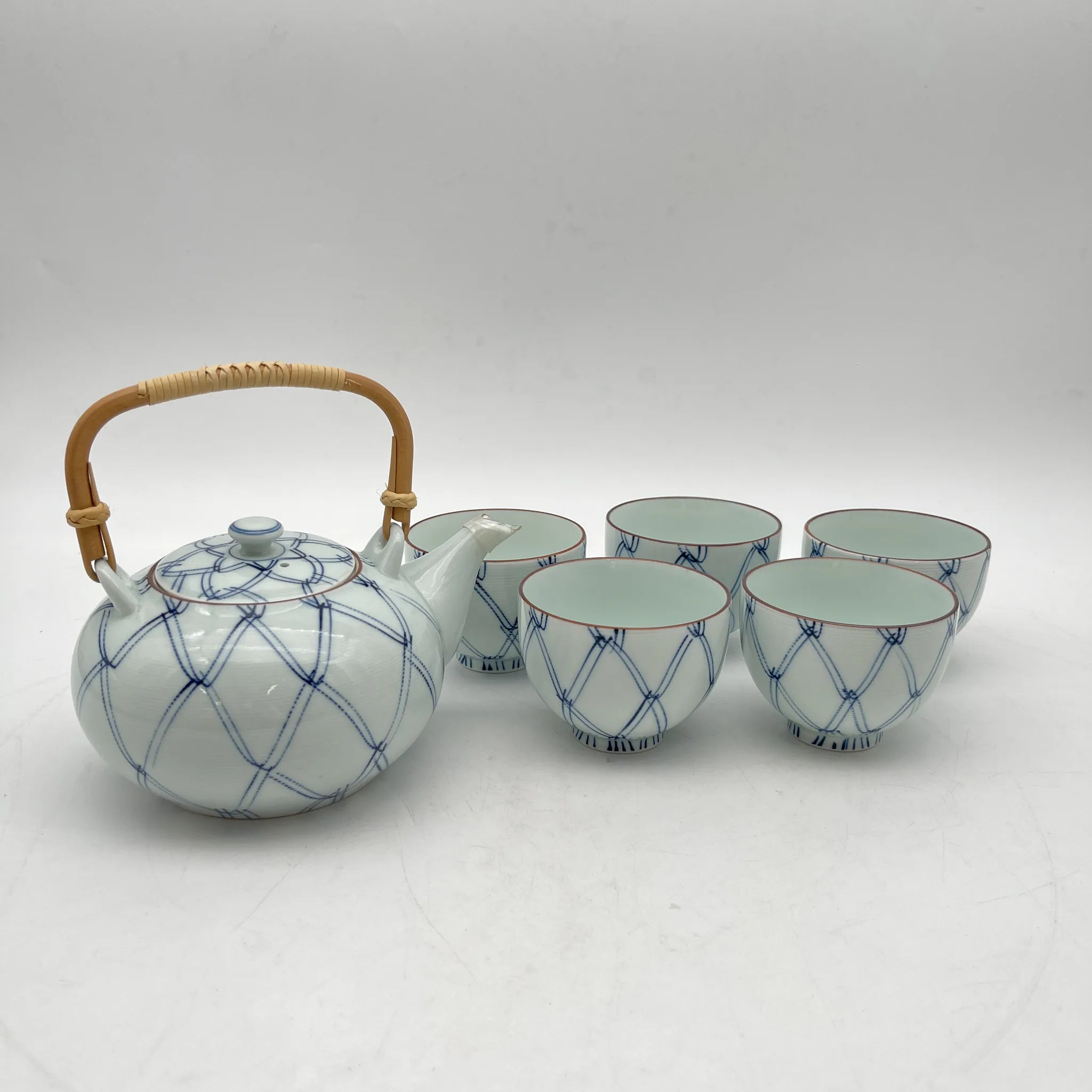 たち吉 / 急須+湯呑5P / 20C末 / 磁器 / 日本 / 箱付 / [リユース]