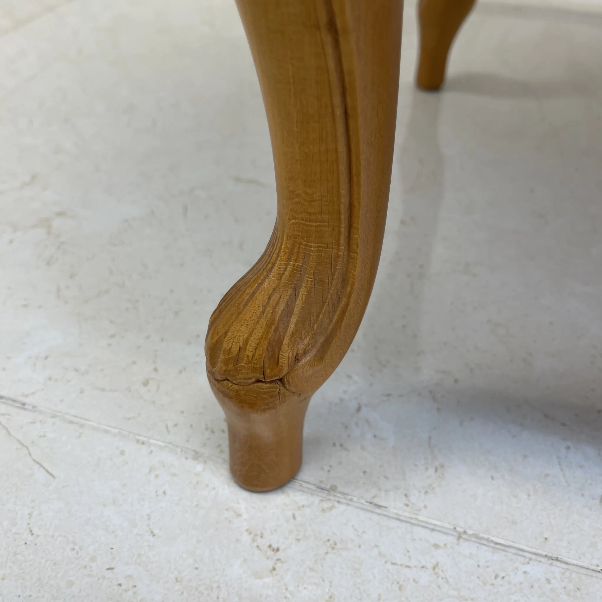 Vintage center table / Late 20th century (presumably) / Beech / Italian / Marble top