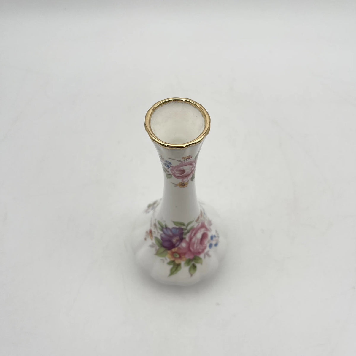 Queen's（皇后）/花瓶（花卉基地）/瓷器/英国/金彩，花卉装饰，一朵花，洛可可风格，花卉图案，古董风格，西洋陶瓷/[复古]