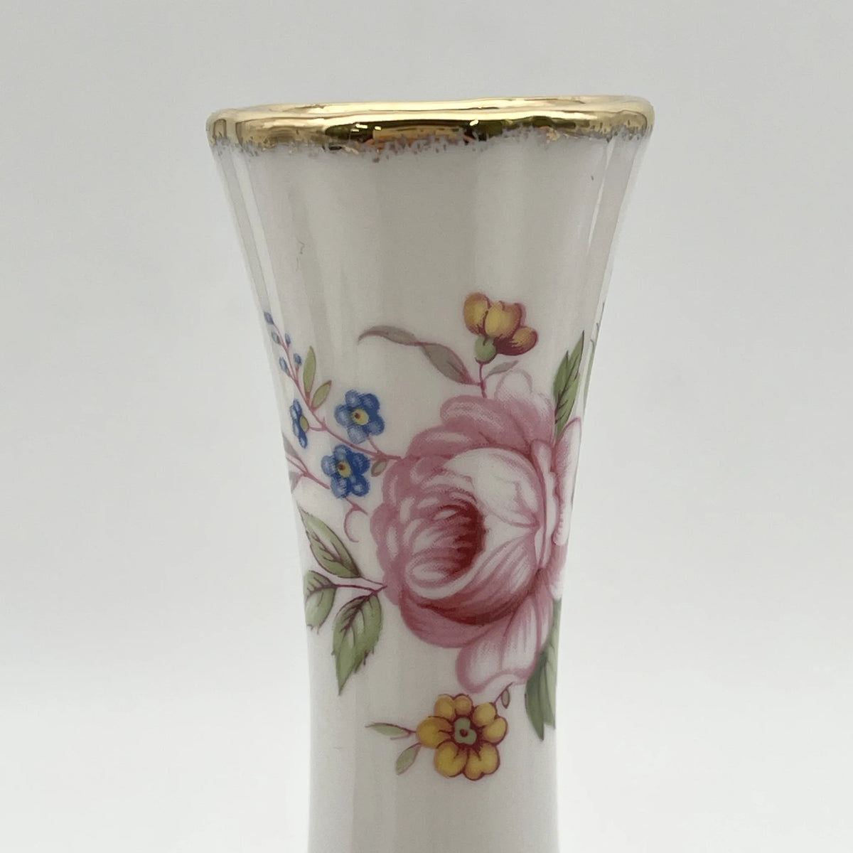 Queen's（皇后）/花瓶（花卉基地）/瓷器/英国/金彩，花卉装饰，一朵花，洛可可风格，花卉图案，古董风格，西洋陶瓷/[复古]