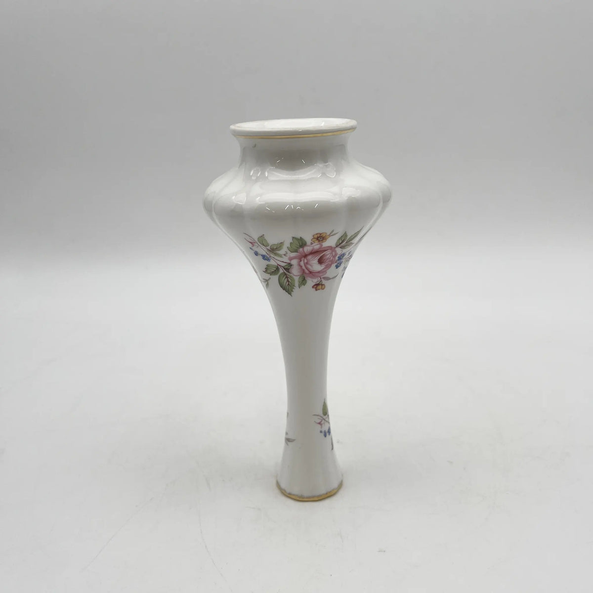 Queen's（皇后）/花瓶（花卉基地）/瓷器/英国/金彩，花卉装饰，一朵花，洛可可风格，花卉图案，古董风格，西洋陶瓷/[复古]