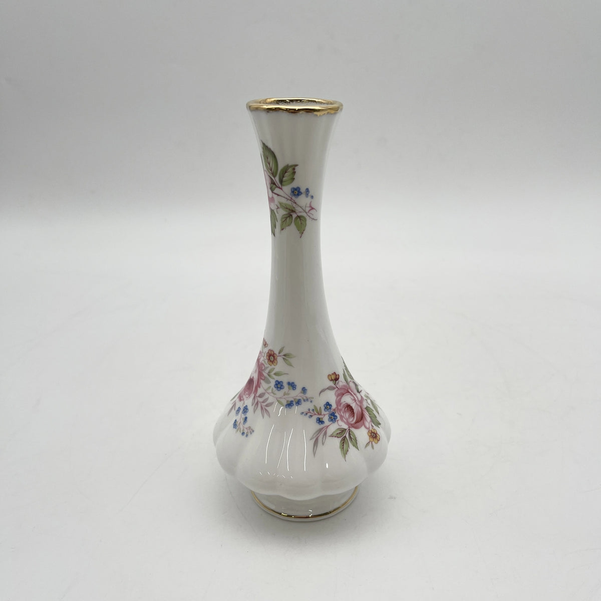 Queen's（皇后）/花瓶（花卉基地）/瓷器/英国/金彩，花卉装饰，一朵花，洛可可风格，花卉图案，古董风格，西洋陶瓷/[复古]