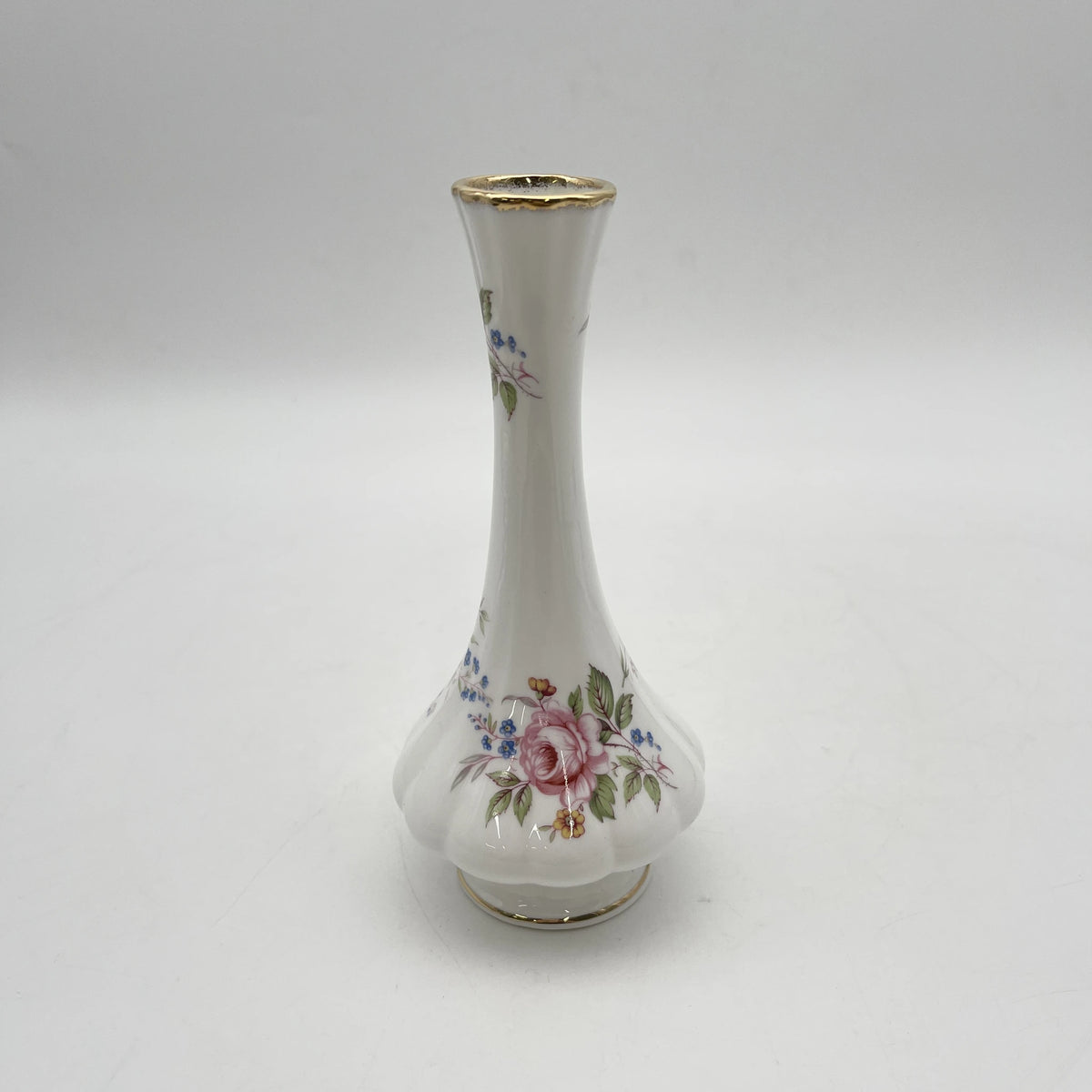 Queen's（皇后）/花瓶（花卉基地）/瓷器/英国/金彩，花卉装饰，一朵花，洛可可风格，花卉图案，古董风格，西洋陶瓷/[复古]
