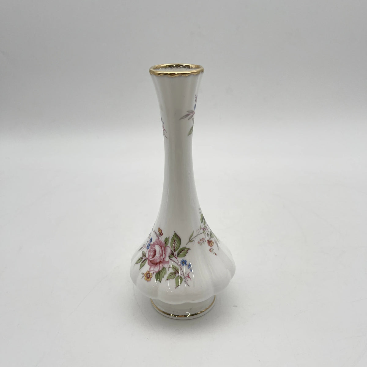 Queen's（皇后）/花瓶（花卉基地）/瓷器/英国/金彩，花卉装饰，一朵花，洛可可风格，花卉图案，古董风格，西洋陶瓷/[复古]