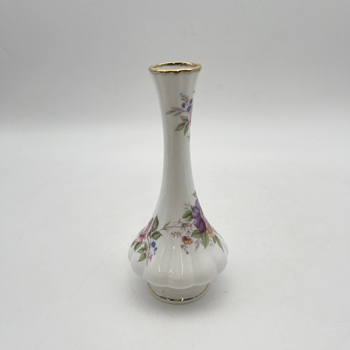 Queen's（皇后）/花瓶（花卉基地）/瓷器/英国/金彩，花卉装饰，一朵花，洛可可风格，花卉图案，古董风格，西洋陶瓷/[复古]
