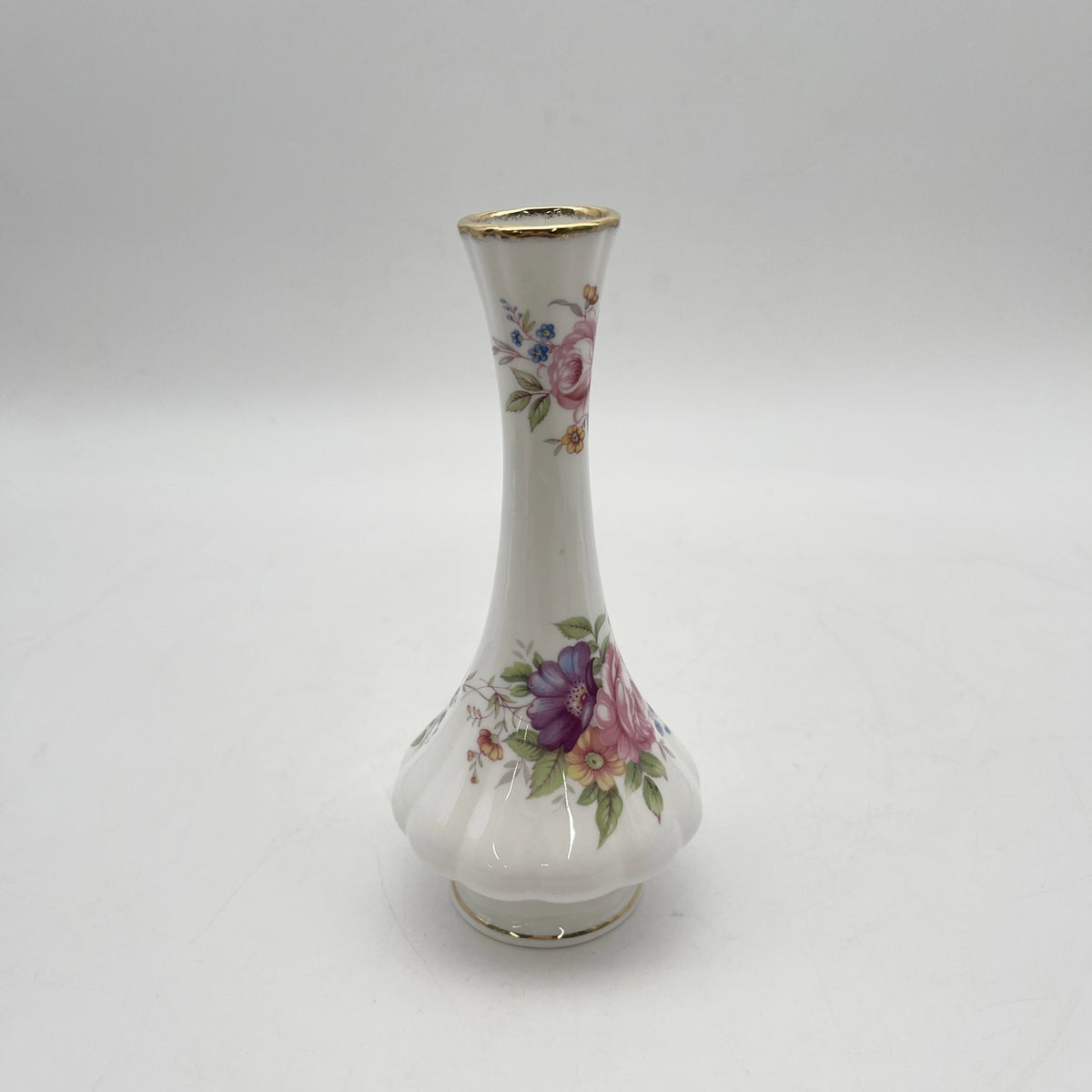 Queen's（皇后）/花瓶（花卉基地）/瓷器/英国/金彩，花卉装饰，一朵花，洛可可风格，花卉图案，古董风格，西洋陶瓷/[复古]