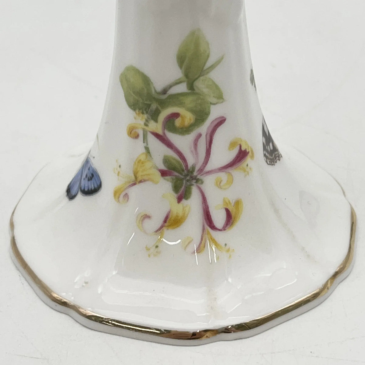 Royal Worcester /蜡烛架/ BUTTERFLIES /瓷器/英国/ 金彩，浮雕，蝴蝶，洛可可风格，古董风格，西洋陶瓷/[复古]