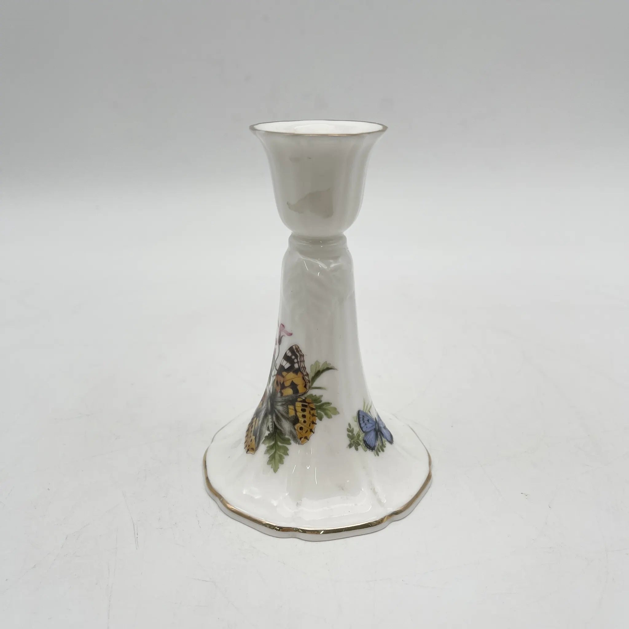 Royal Worcester（ロイヤルウースター） / キャンドルスタンド / BUTTERFLIES（バタフライズ） / 磁器 / イギリス / 金彩,レリーフ,バタフライ / [ビンテージ]