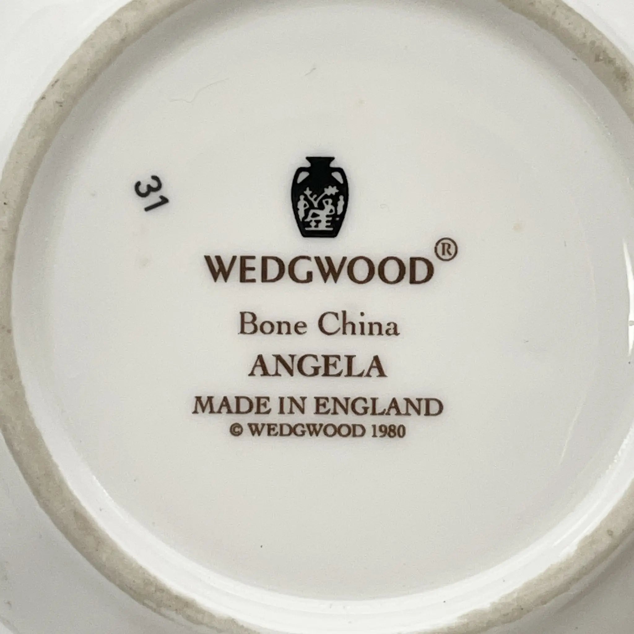 Wedgwood /小盒/ Angela / 1980s /骨骼中国/英国/ 带盖，贝壳形，螺旋形，洛可可风格，古董风格，西洋陶瓷/[复古]
