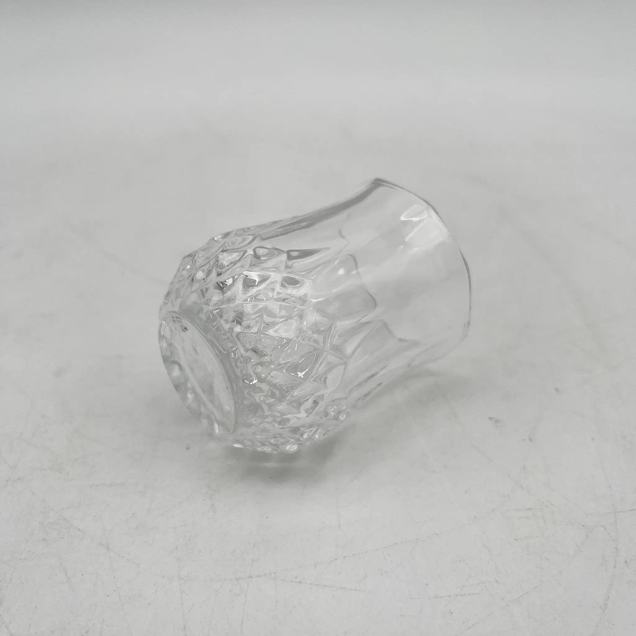 小玻璃杯2p /玻璃/钻石切割，格子切割，2件套，酒器，玻璃杯，复古/[复古]