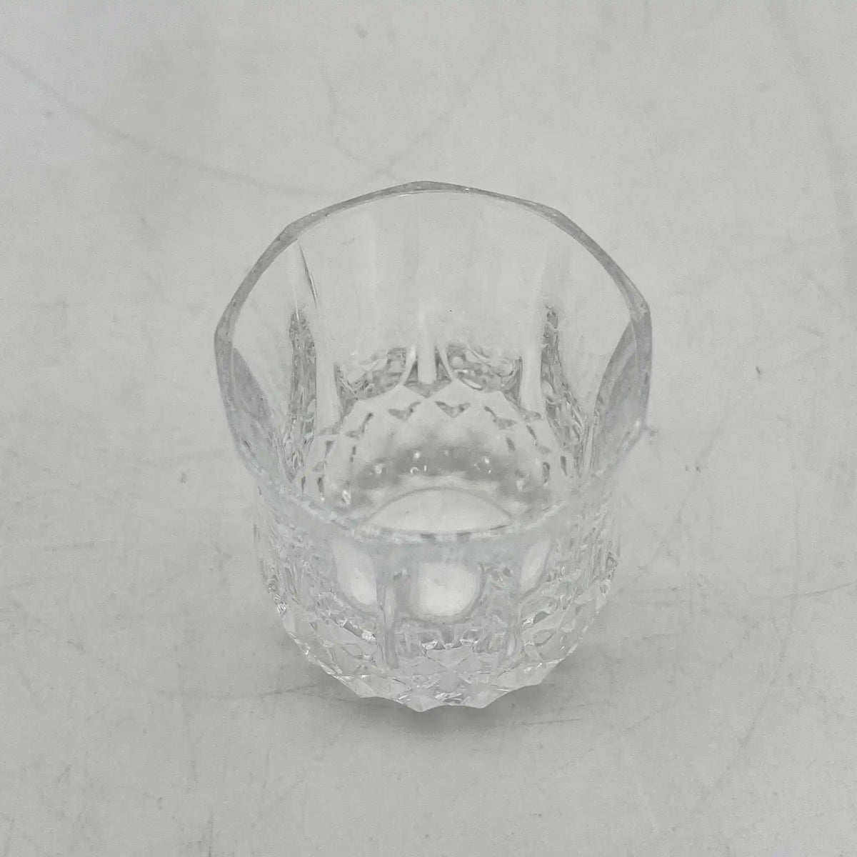 小玻璃杯2p /玻璃/钻石切割，格子切割，2件套，酒器，玻璃杯，复古/[复古]