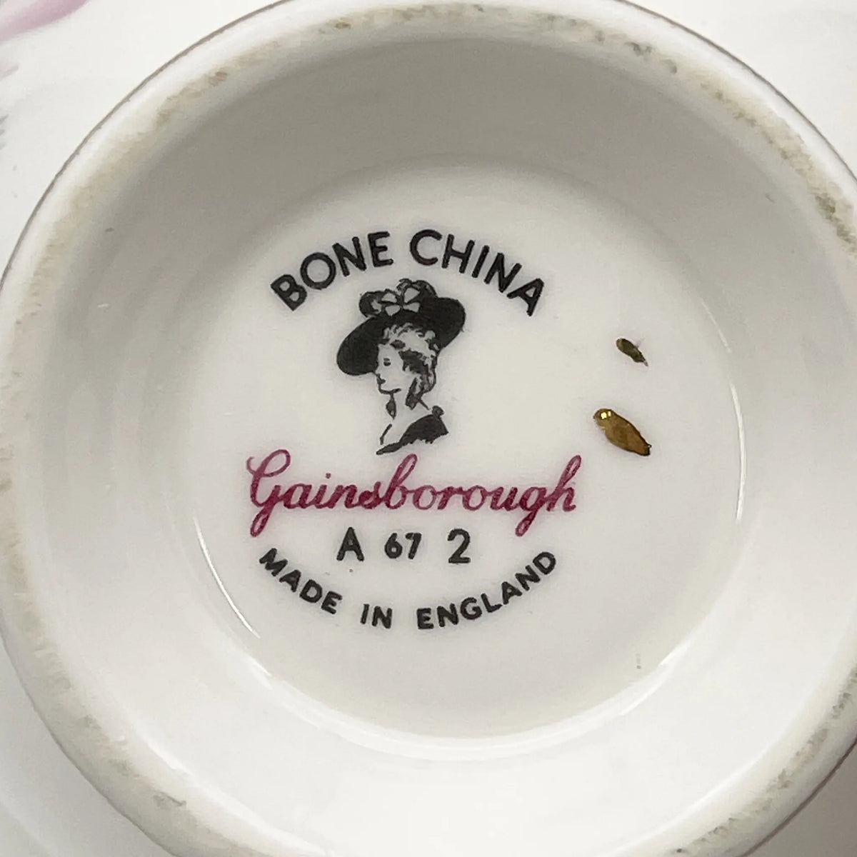 Gainsborough（盖恩斯伯勒）/三重奏（c&s +甜点盘）+碟子/ 1960s- /骨中国/英国/ 黄金装饰，变形手柄，镂空轮辋，下午茶，花卉图案，西式餐具/[复古]