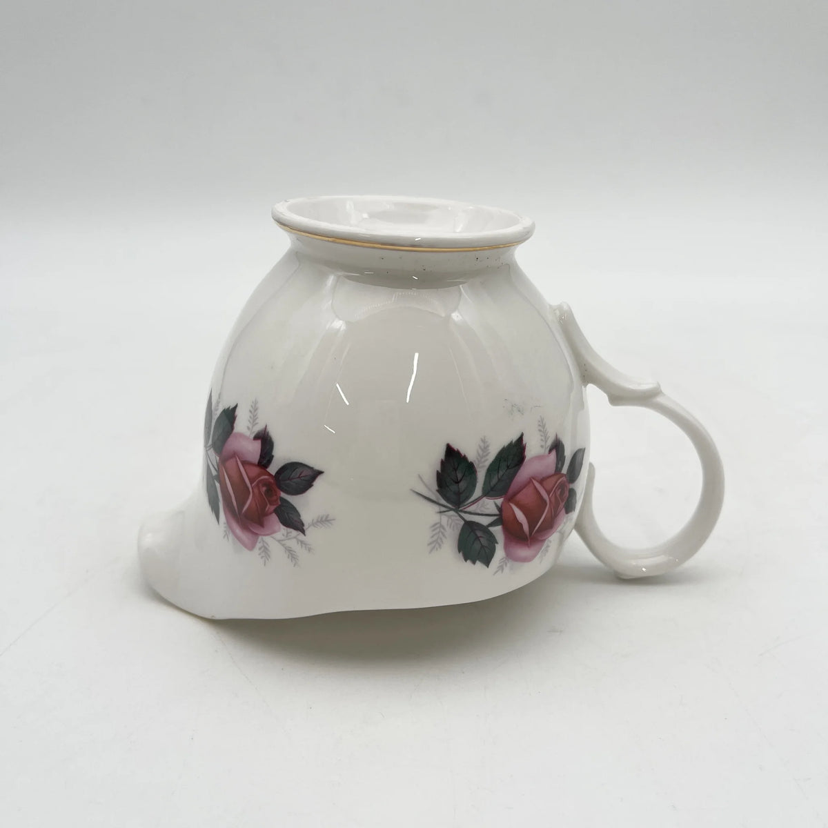 Gainsborough（盖恩斯伯勒）/奶油/ 1960s- /中国/英国/粉红玫瑰图案，金色装饰，带高地，下午茶，花卉图案，西式餐具/ [复古]
