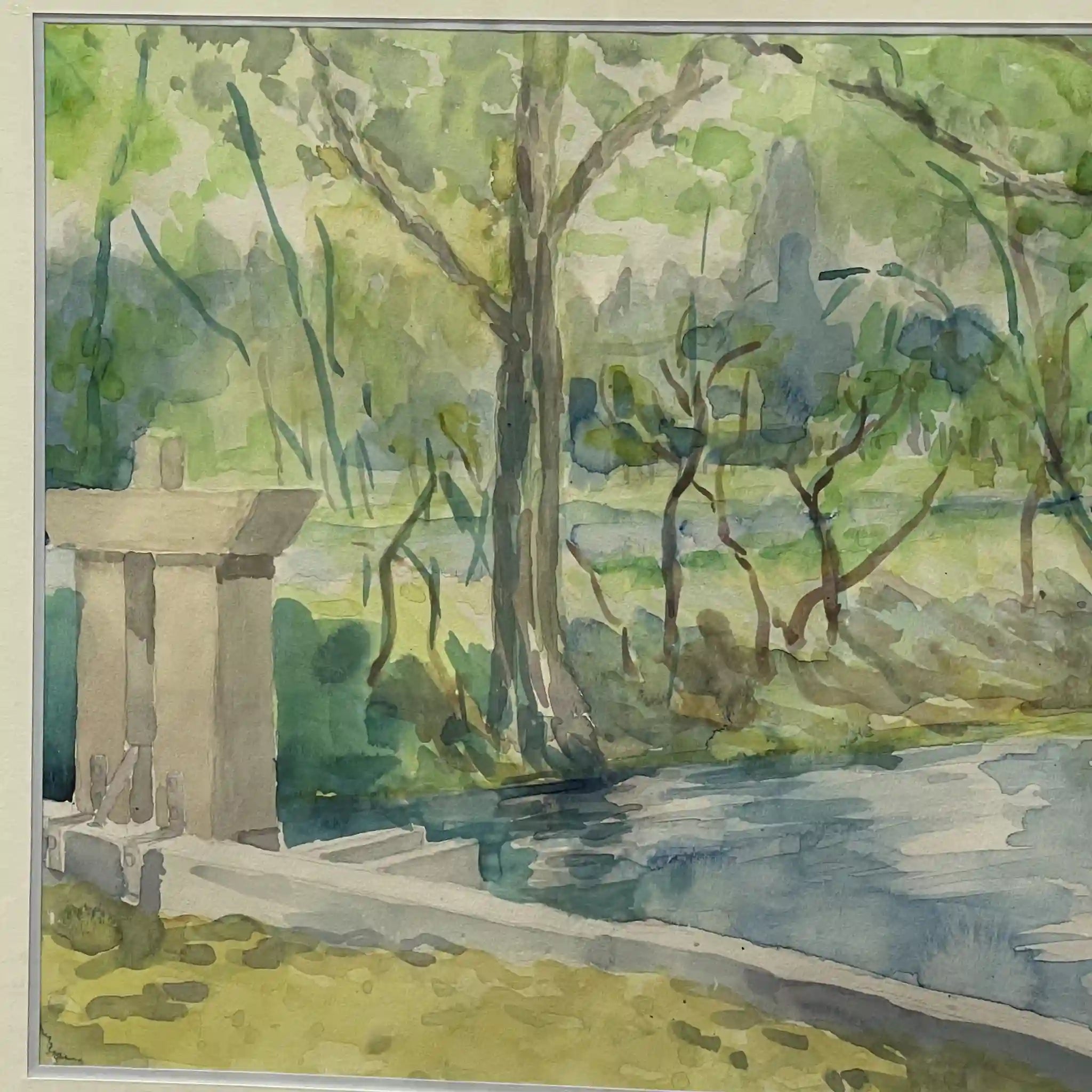 絵画 / 1990s- / 紙 / フランス / 水彩画,直筆サイン入り,ウッドフレーム / [リユース]