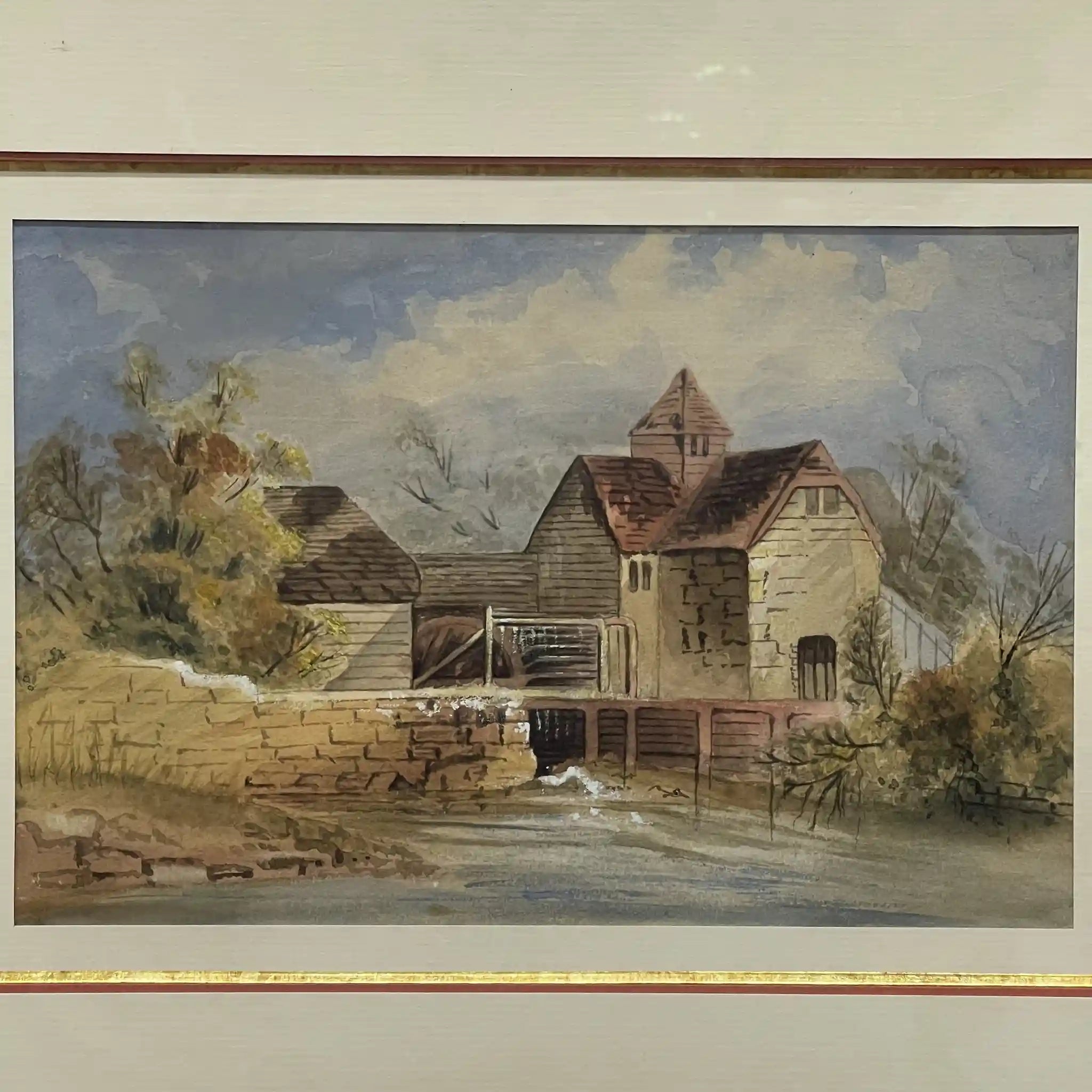 絵画 / 2000s- / 紙 / イギリス / 水彩画,風景画,ゴールドフレーム / [リユース]