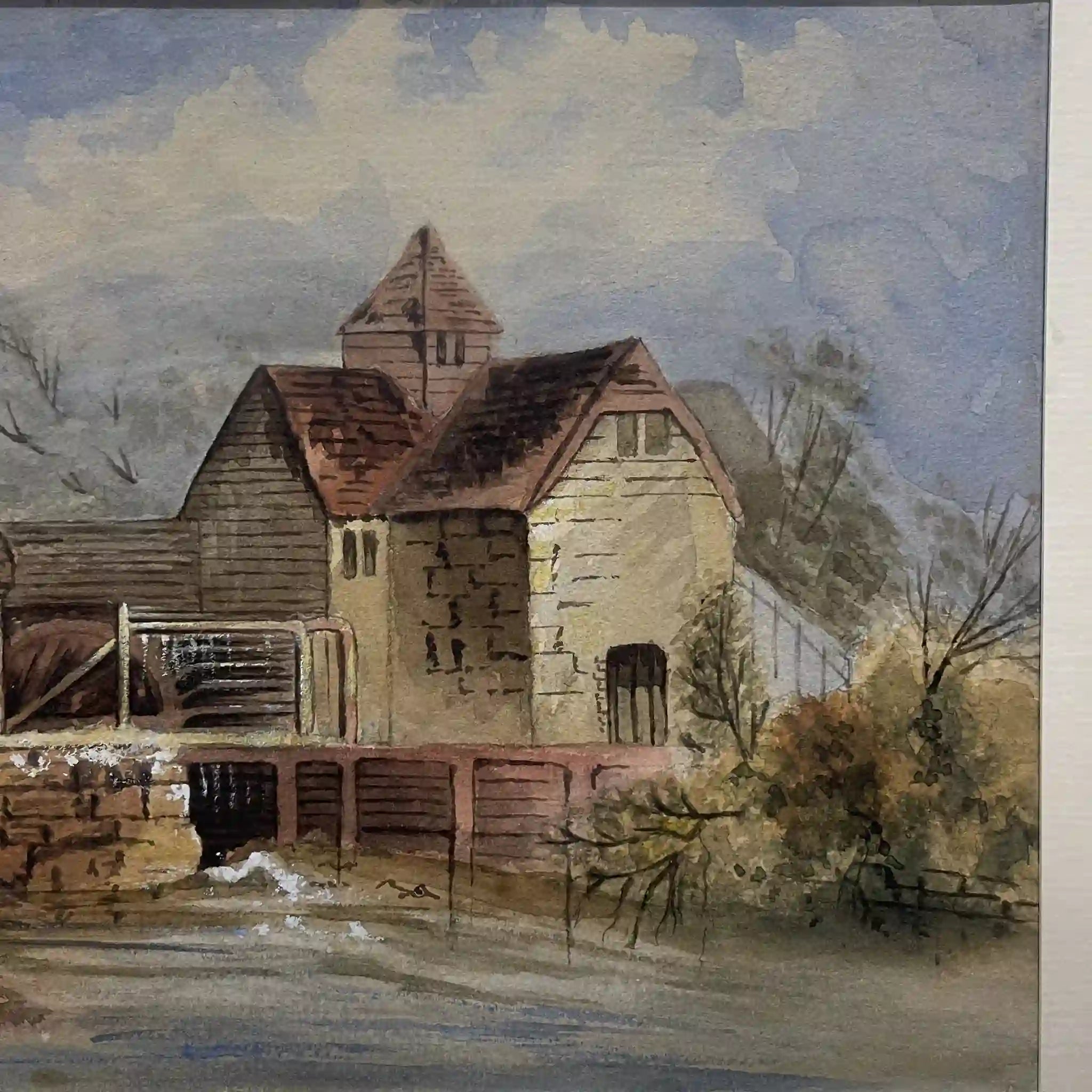 絵画 / 2000s- / 紙 / イギリス / 水彩画,風景画,ゴールドフレーム / [リユース]
