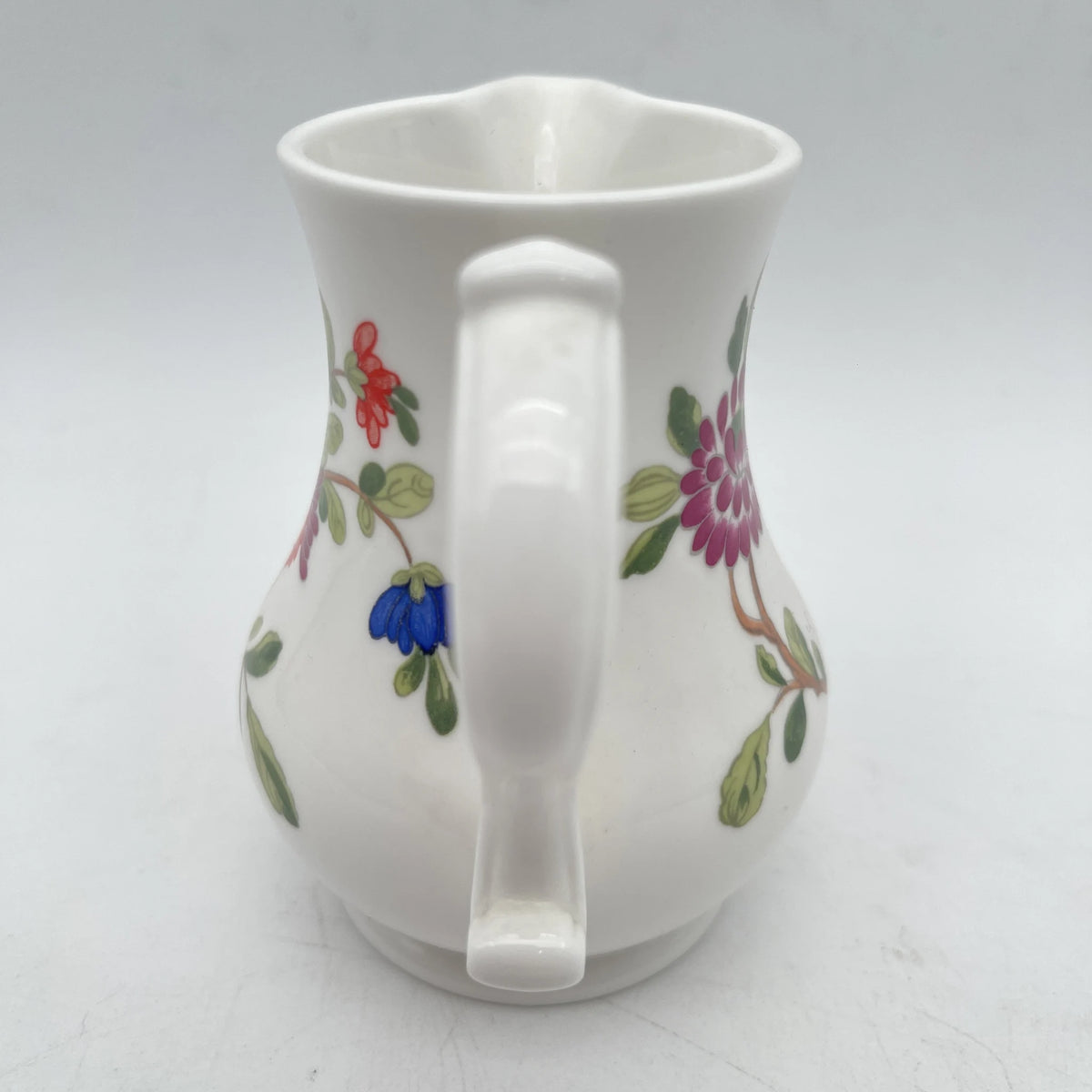 Royal Worcester /牛奶壶/ Scratchcross Jug / 1970 ~ 1980年代左右/ Fine Bone China /英国/奶油，金彩装饰，黄金轮辋，鸟画，水果画，精致中国，收藏品，室内/[复古]