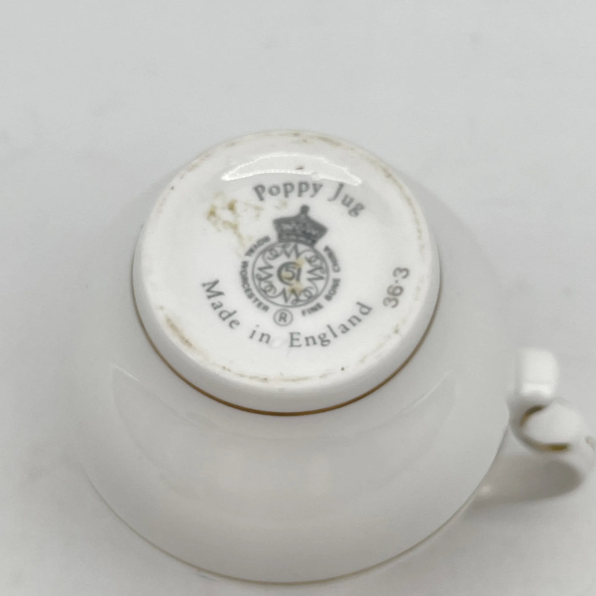 Royal Worcester /牛奶壶/ Historic Jug Collection / Poppy Jug / 1970 - 1980年代左右/ Fine Bone China /英国/牛奶水壶，牛奶壶，奶精，金彩，花卉图案，poppy绘画，精致中国，收藏品，室内/[复古]